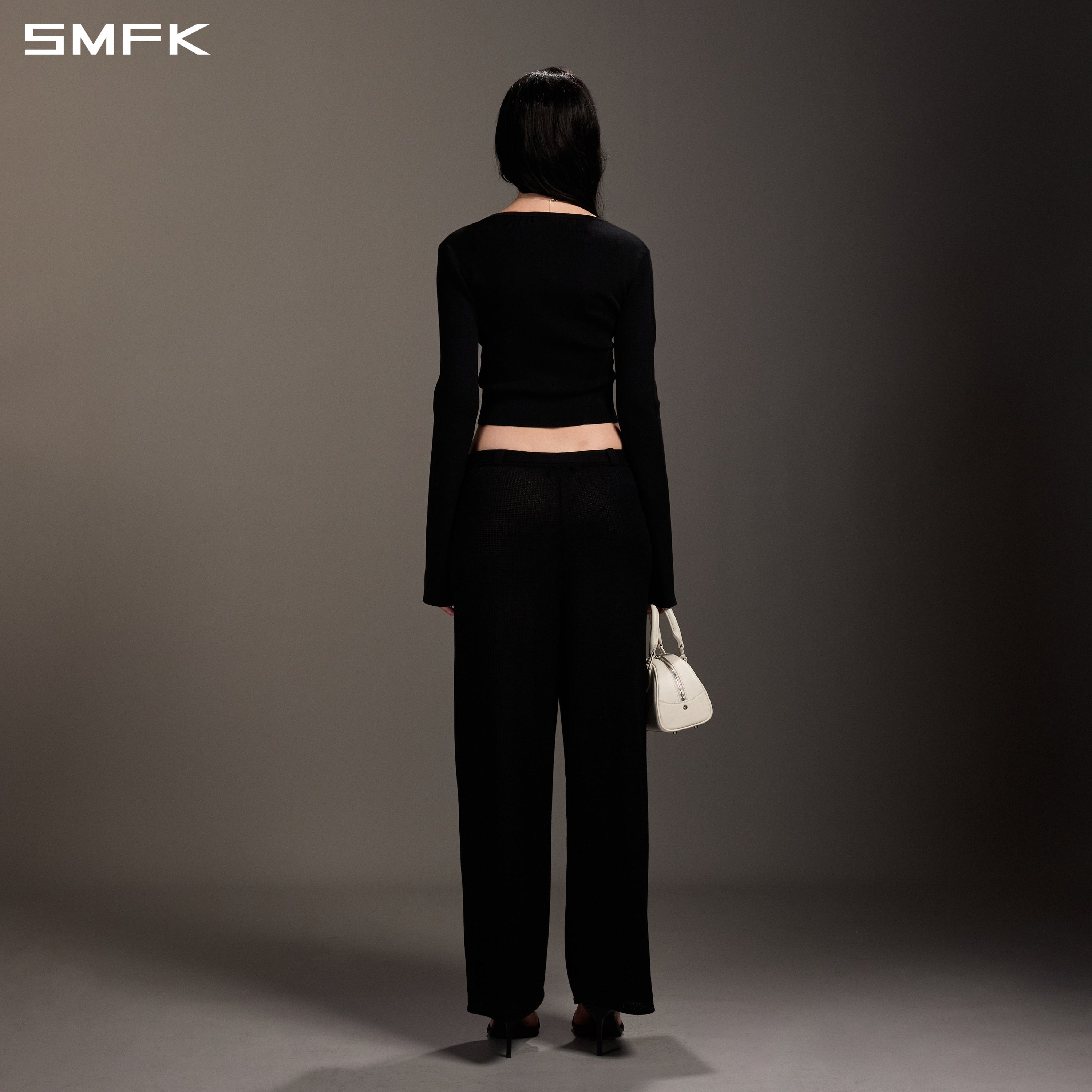 MYTH SEER SLIM KNIT CARDIGAN/TENCEL+SILK WILD BLACK