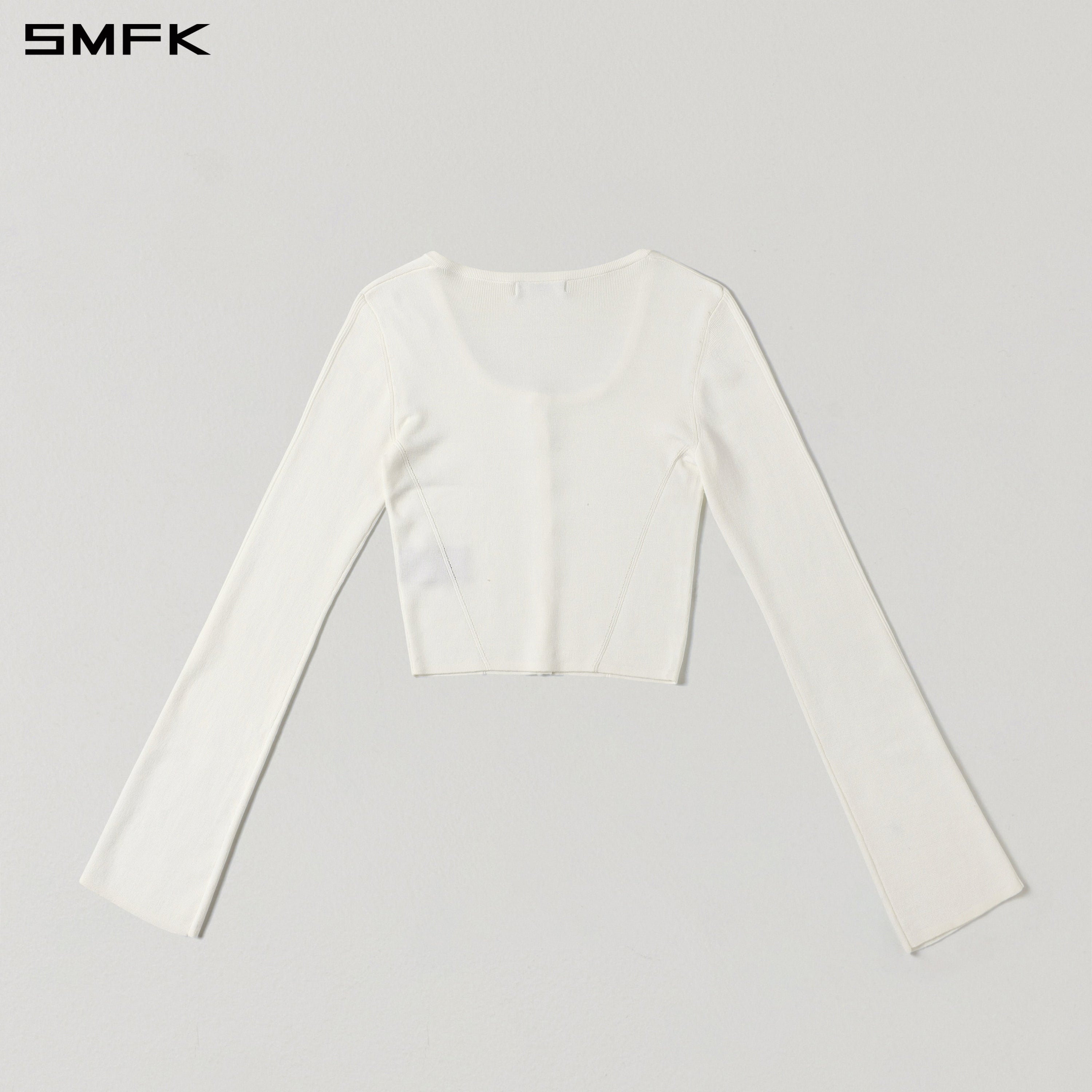 MYTH SEER SLIM KNIT CARDIGAN/TENCEL+SILK CLOUD WHITE