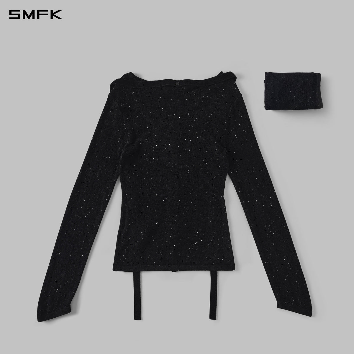 MYTH AEOLUS CLOAK KNIT CARDIGAN/STARRY VELVET GALAXY BLACK