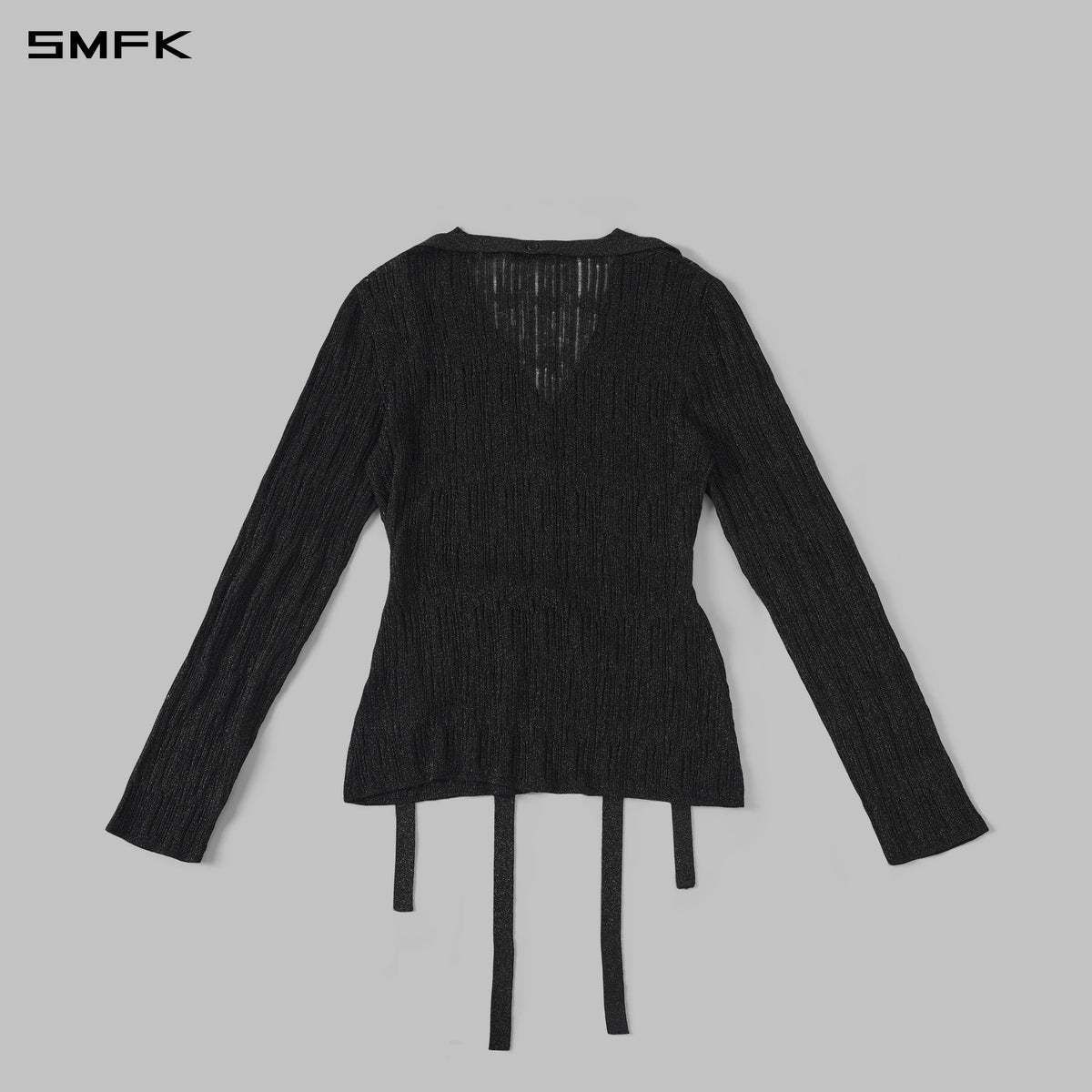 MYTH AEOLUS EVENING ROBE KNIT CARDIGAN/LS-COTTON+NYLON AURORA BLACK