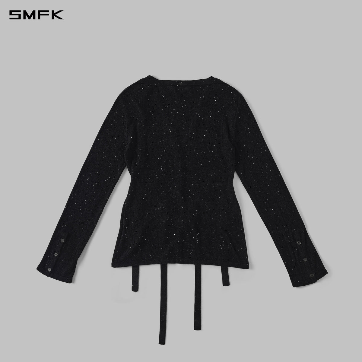 MYTH AEOLUS EVENING ROBE KNIT CARDIGAN/STARRY VELVET GALAXY BLACK