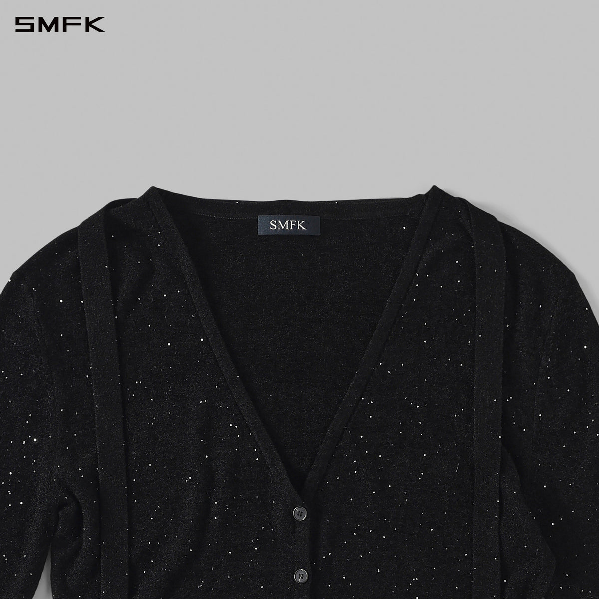 MYTH AEOLUS EVENING ROBE KNIT CARDIGAN/STARRY VELVET GALAXY BLACK