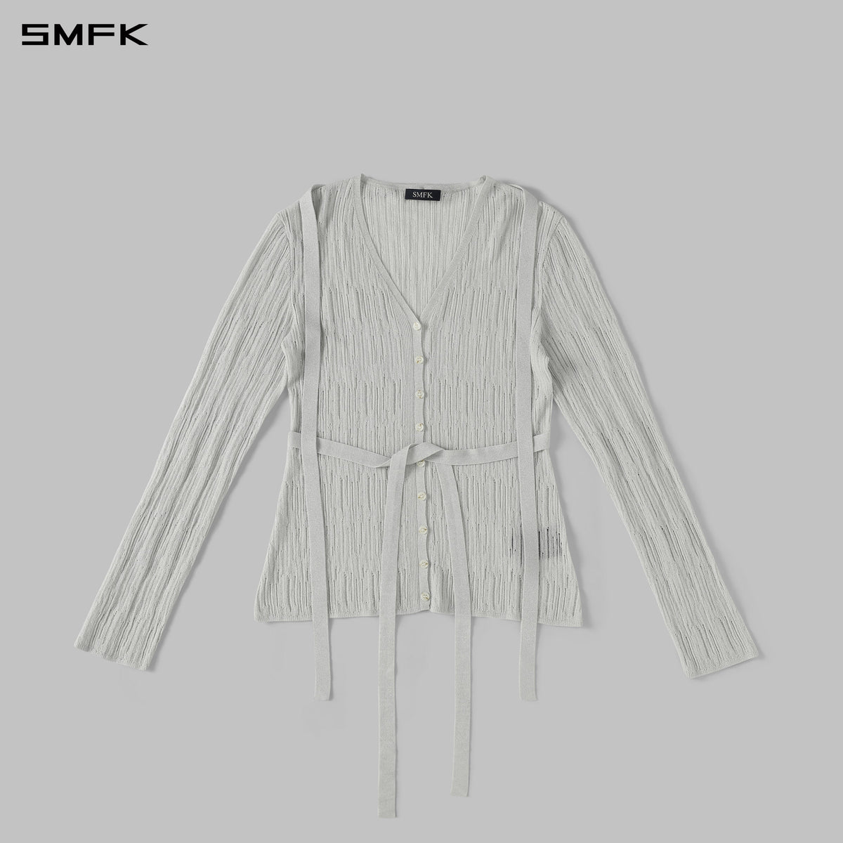 MYTH AEOLUS EVENING ROBE KNIT CARDIGAN/LS-COTTON+NYLON AURORA SLIVER
