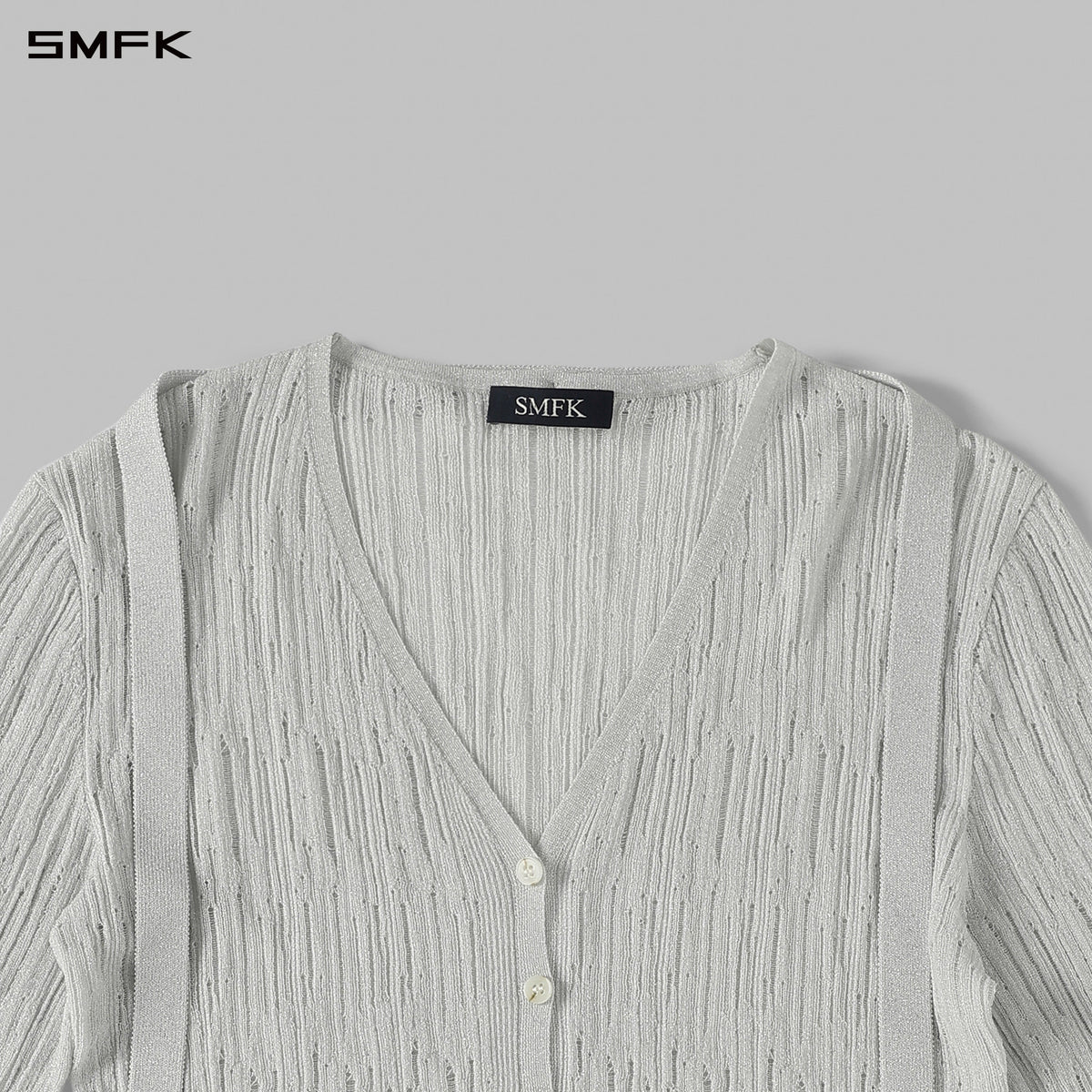MYTH AEOLUS EVENING ROBE KNIT CARDIGAN/LS-COTTON+NYLON AURORA SLIVER