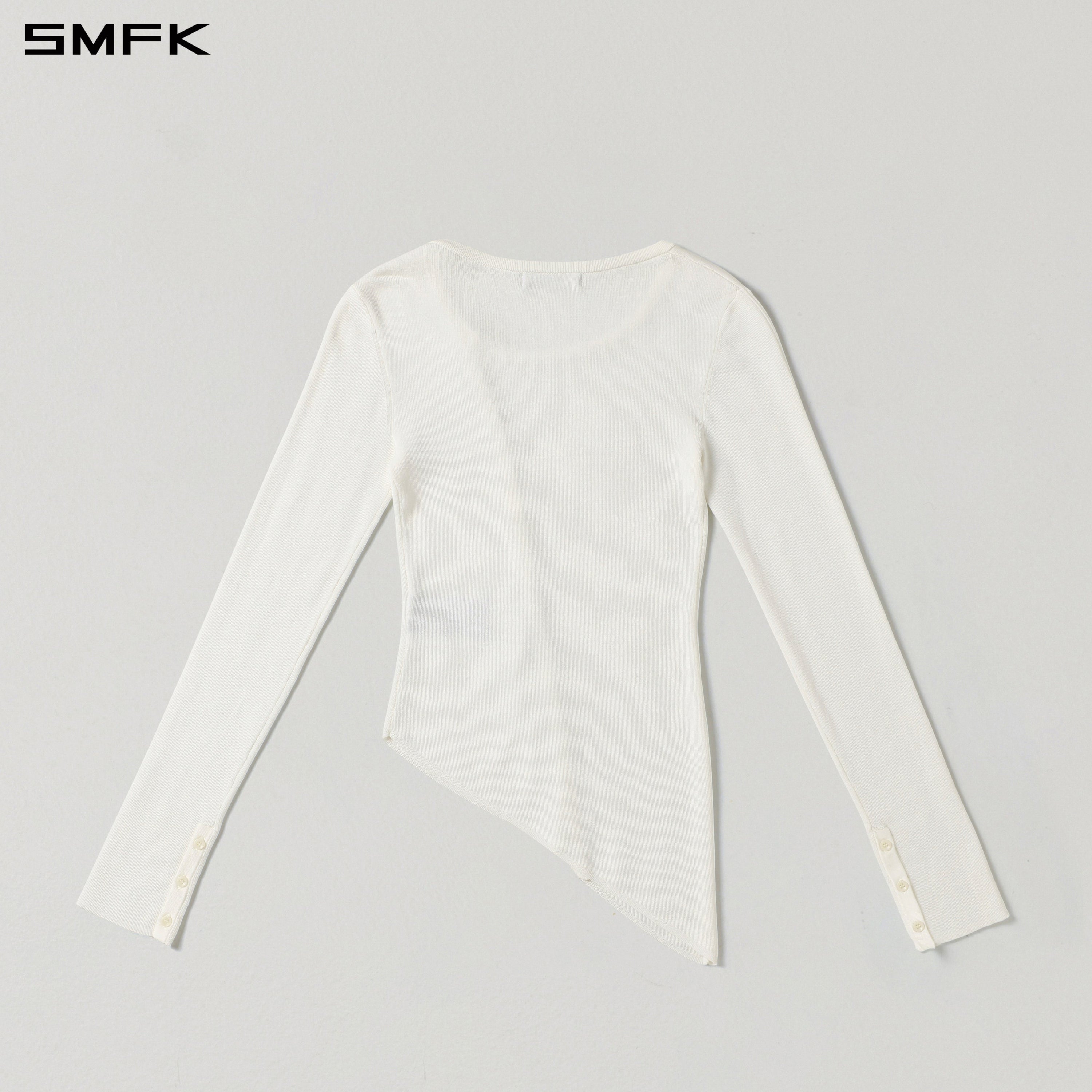 MYTH AEOLUS ASYMMETRY SLIM KNIT CARDIGAN/TENCEL+SILK CLOUD WHITE
