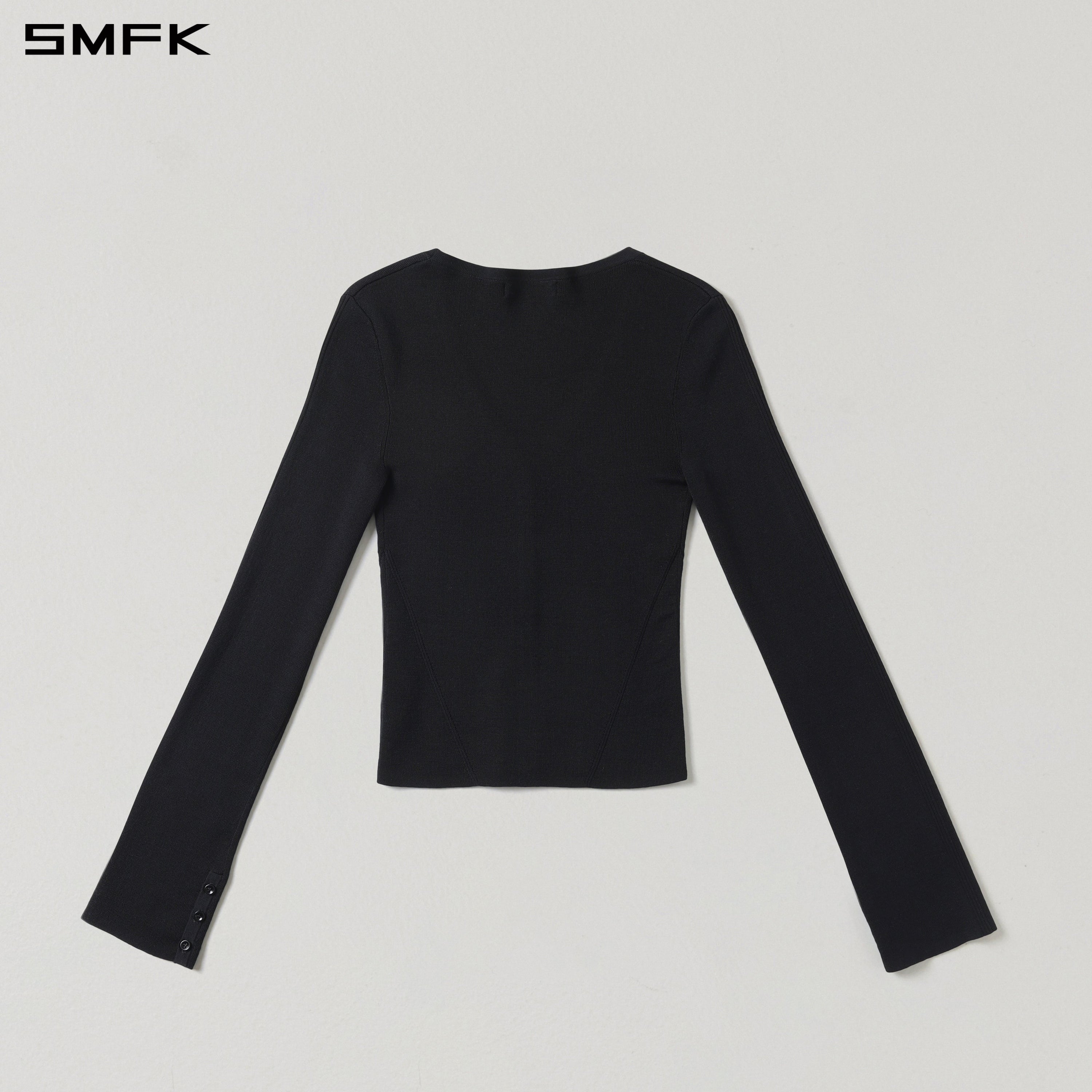 MYTH SIREN EVENING SLIM KNIT CARDIGAN/TENCEL+SILK WILD BLACK