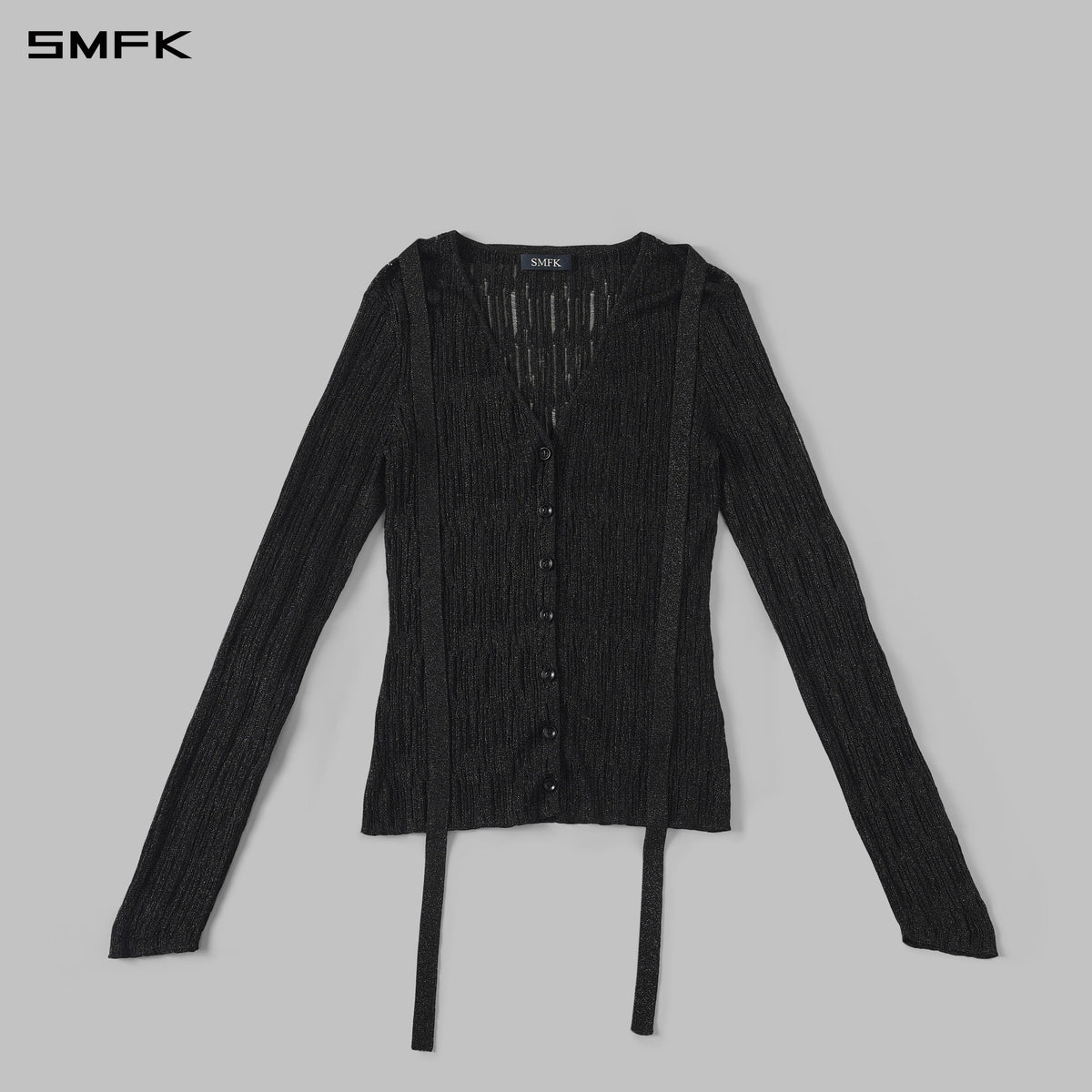 MYTH SIREN EVENING KNIT CARDIGAN/METALLIC YARN AURORA BLACK