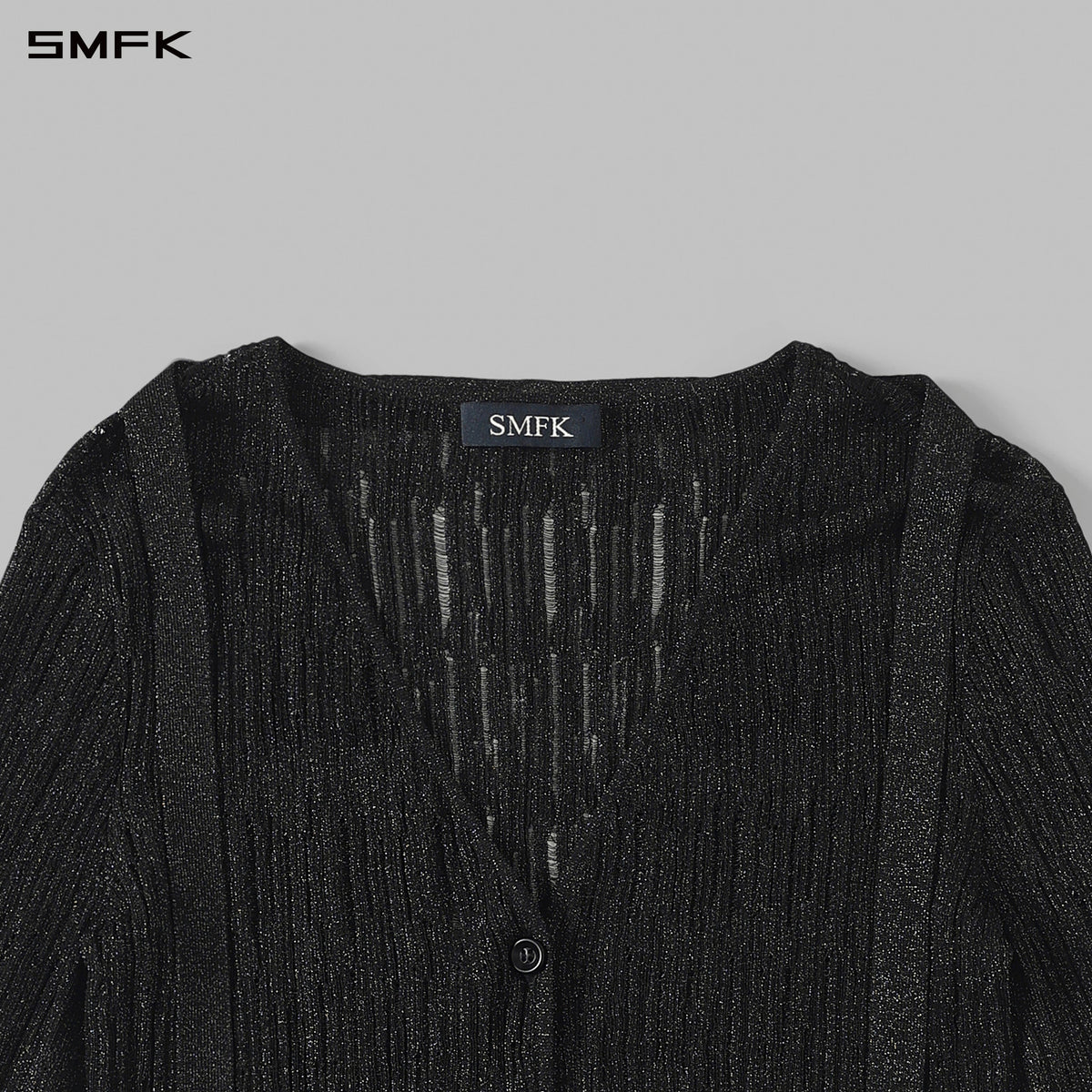 MYTH SIREN EVENING KNIT CARDIGAN/METALLIC YARN AURORA BLACK