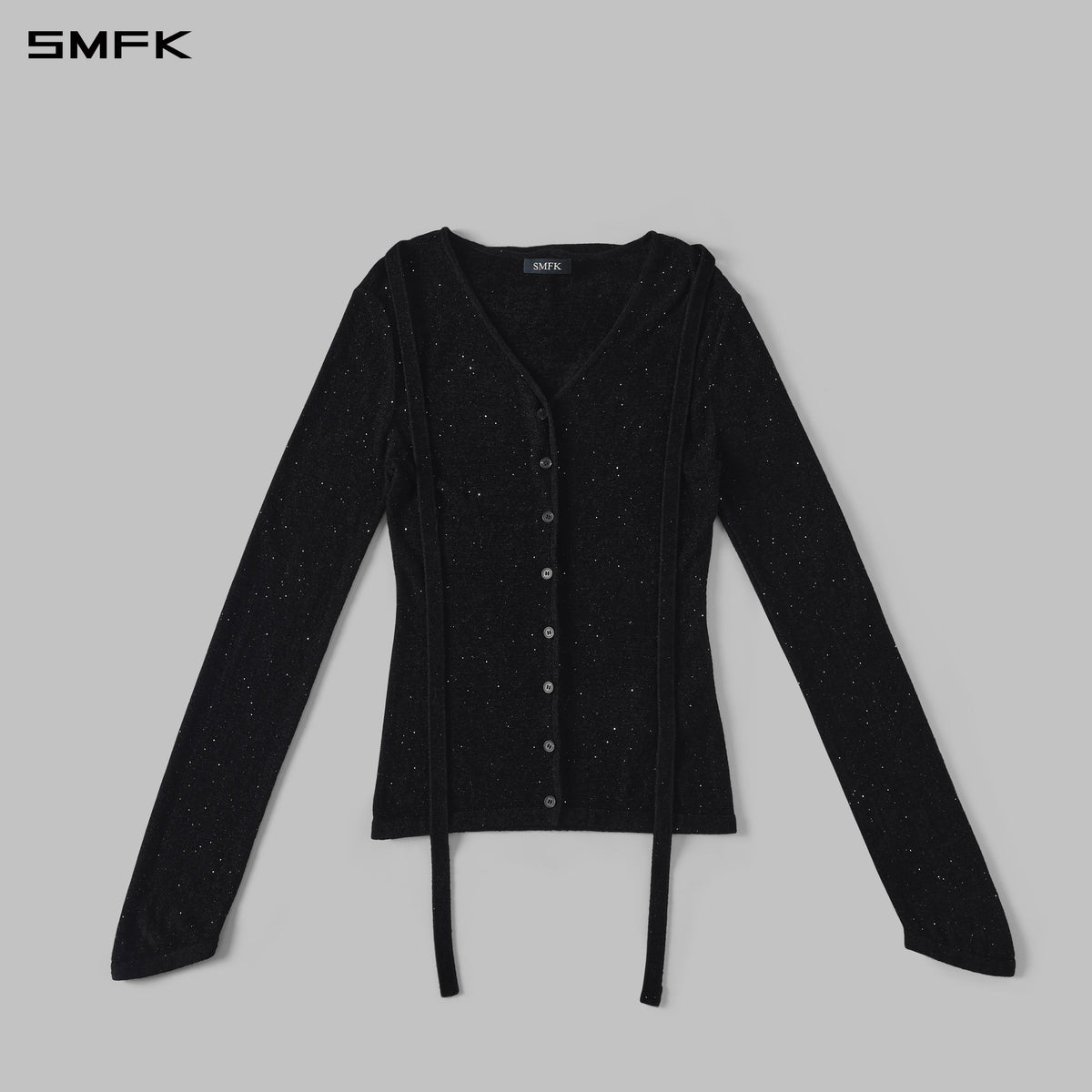 MYTH SIREN GALAXY EVENING KNIT CARDIGAN/STARRY VELVET GALAXY BLACK