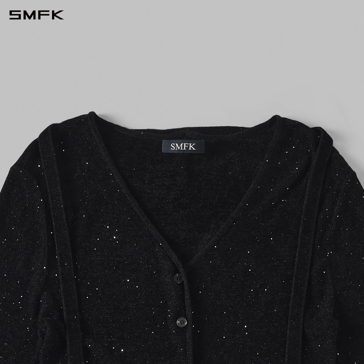 MYTH SIREN GALAXY EVENING KNIT CARDIGAN/STARRY VELVET GALAXY BLACK