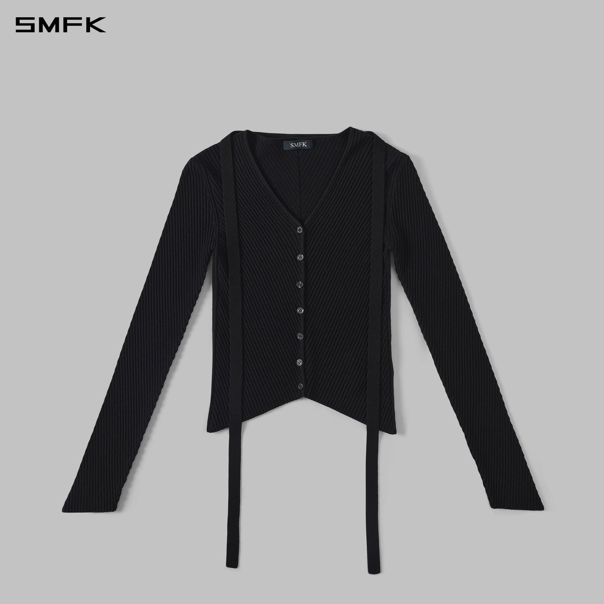 MYTH AEOLUS SYMMETRY EVENING KNIT CARDIGAN/LENZING TENCEL+SILK WILD BLACK