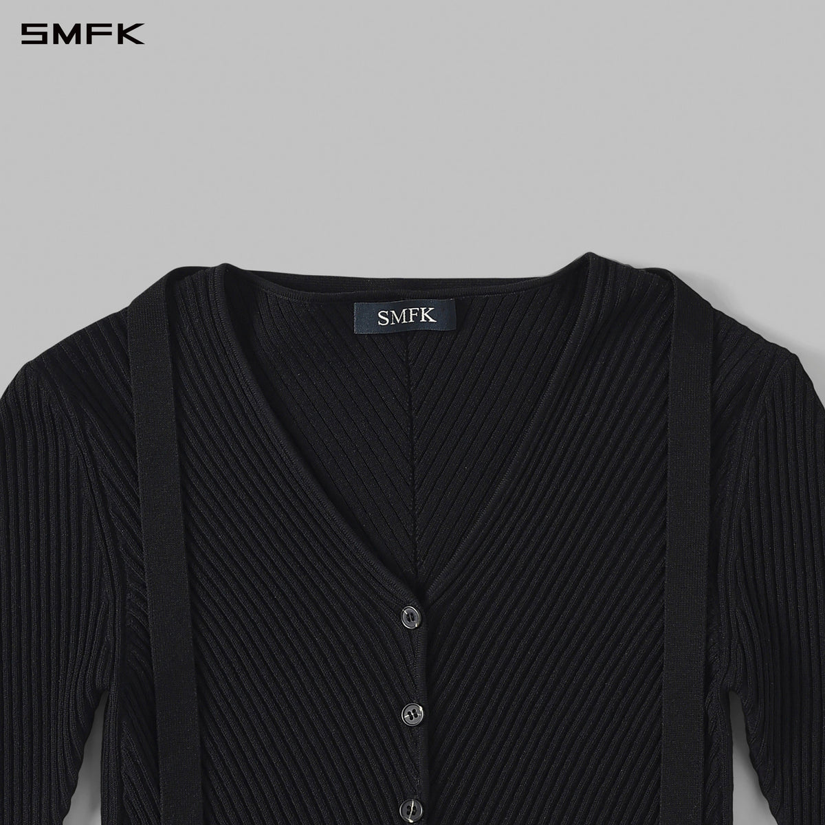 MYTH AEOLUS SYMMETRY EVENING KNIT CARDIGAN/LENZING TENCEL+SILK WILD BLACK