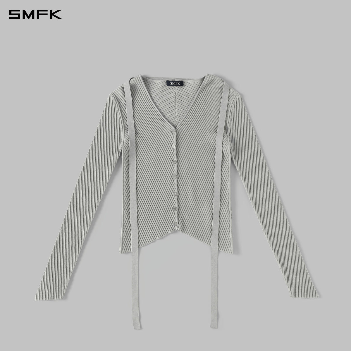 MYTH AEOLUS SYMMETRY EVENING KNIT CARDIGAN/LENZING TENCEL+SILK GLACIER GREY