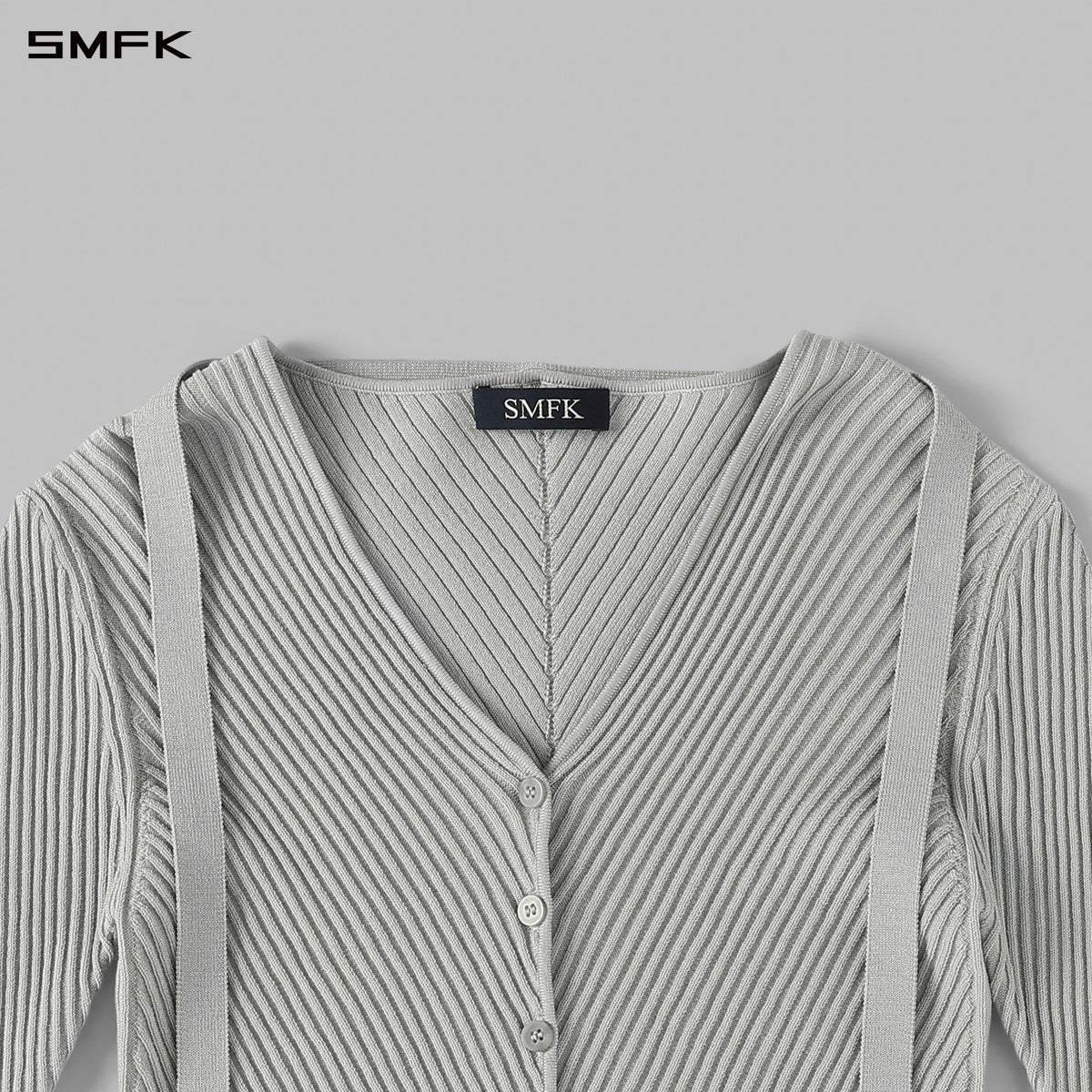 MYTH AEOLUS SYMMETRY EVENING KNIT CARDIGAN/LENZING TENCEL+SILK GLACIER GREY