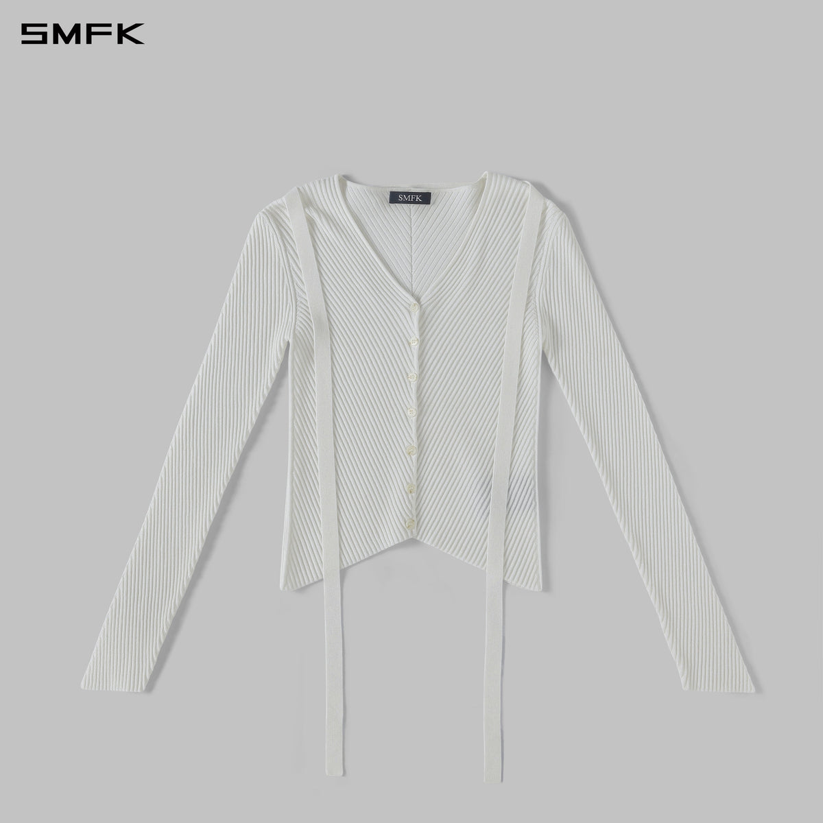 MYTH AEOLUS SYMMETRY EVENING KNIT CARDIGAN/LENZING TENCEL+SILK CLOUD WHITE