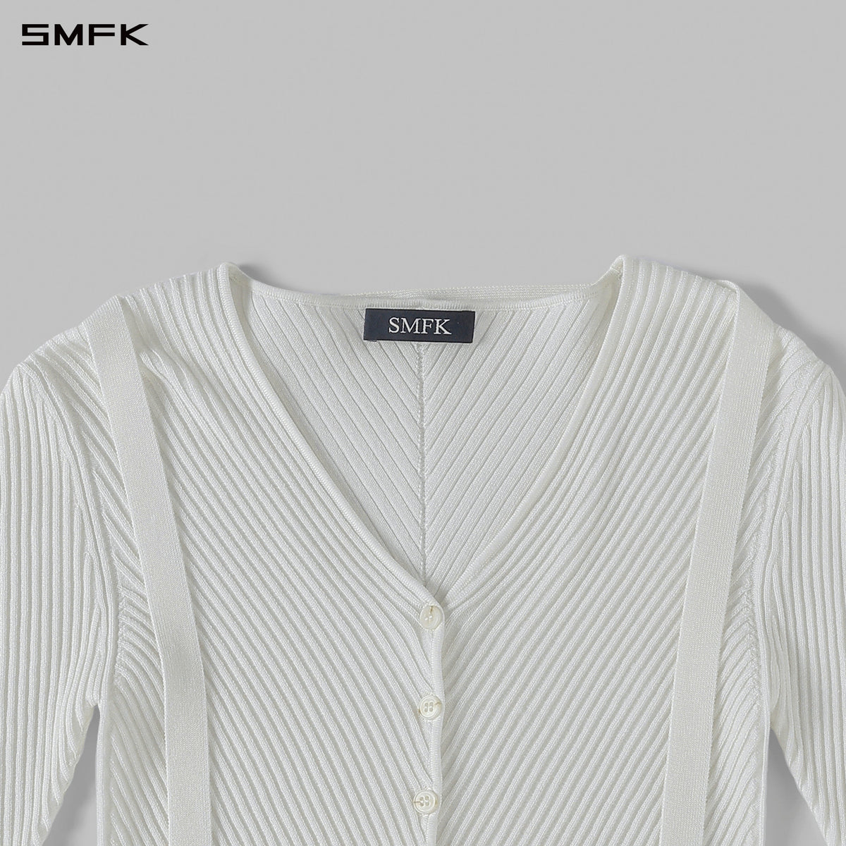 MYTH AEOLUS SYMMETRY EVENING KNIT CARDIGAN/LENZING TENCEL+SILK CLOUD WHITE