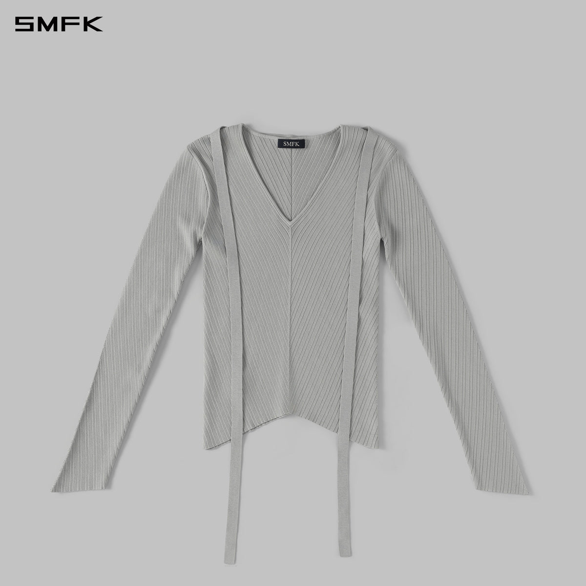 MYTH AEOLUS SYMMETRY EVENING KNIT PULLOVER/LENZING TENCEL+SILK GLACIER GREY