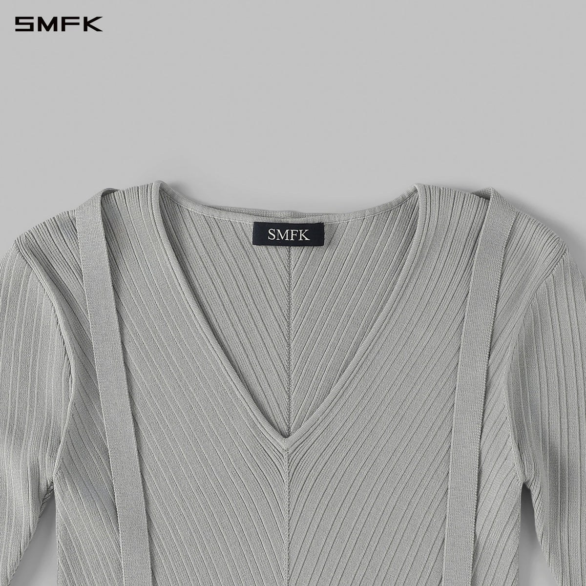 MYTH AEOLUS SYMMETRY EVENING KNIT PULLOVER/LENZING TENCEL+SILK GLACIER GREY