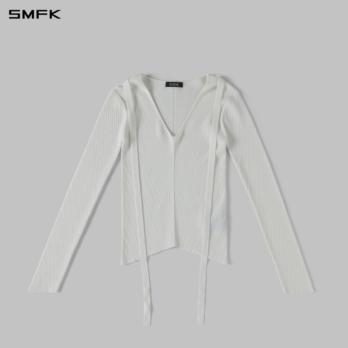 MYTH AEOLUS SYMMETRY EVENING KNIT PULLOVER/LENZING TENCEL+SILK CLOUD WHITE