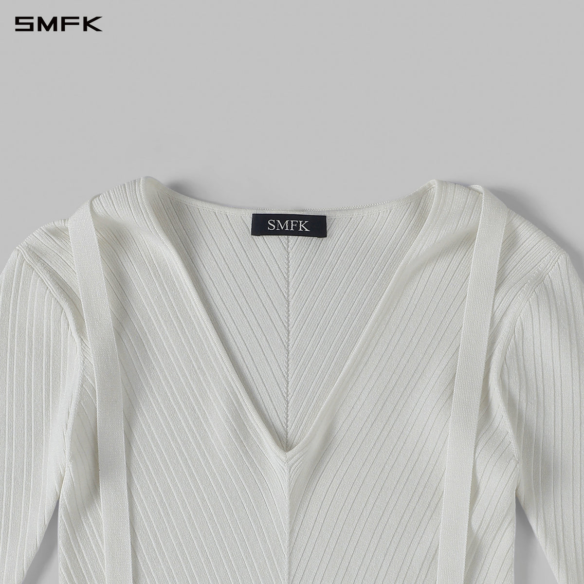 MYTH AEOLUS SYMMETRY EVENING KNIT PULLOVER/LENZING TENCEL+SILK CLOUD WHITE