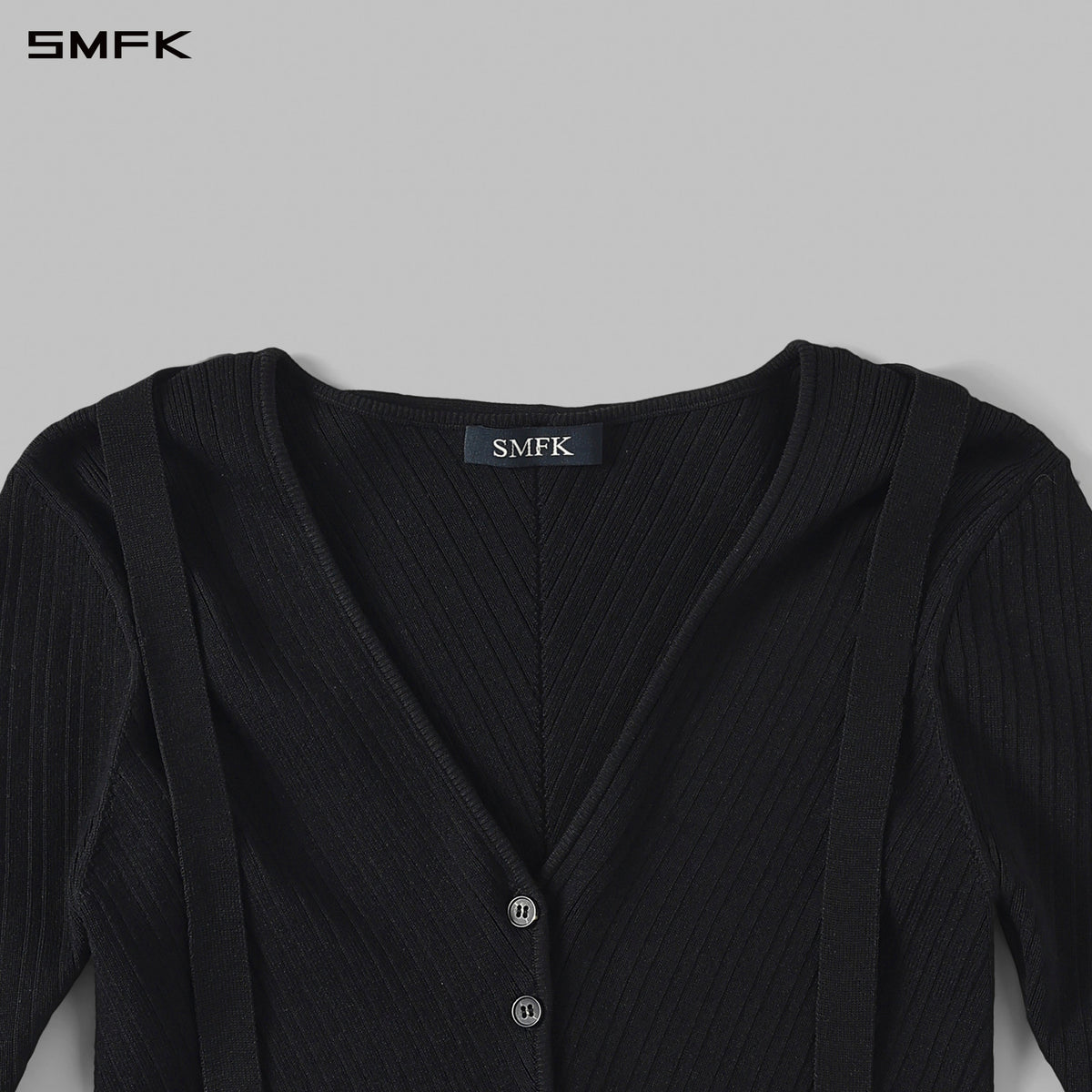 MYTH AEOLUS SYMMETRY EVENING KNIT CARDIGAN/LENZING TENCEL+SILK+COTTON WILD BLACK