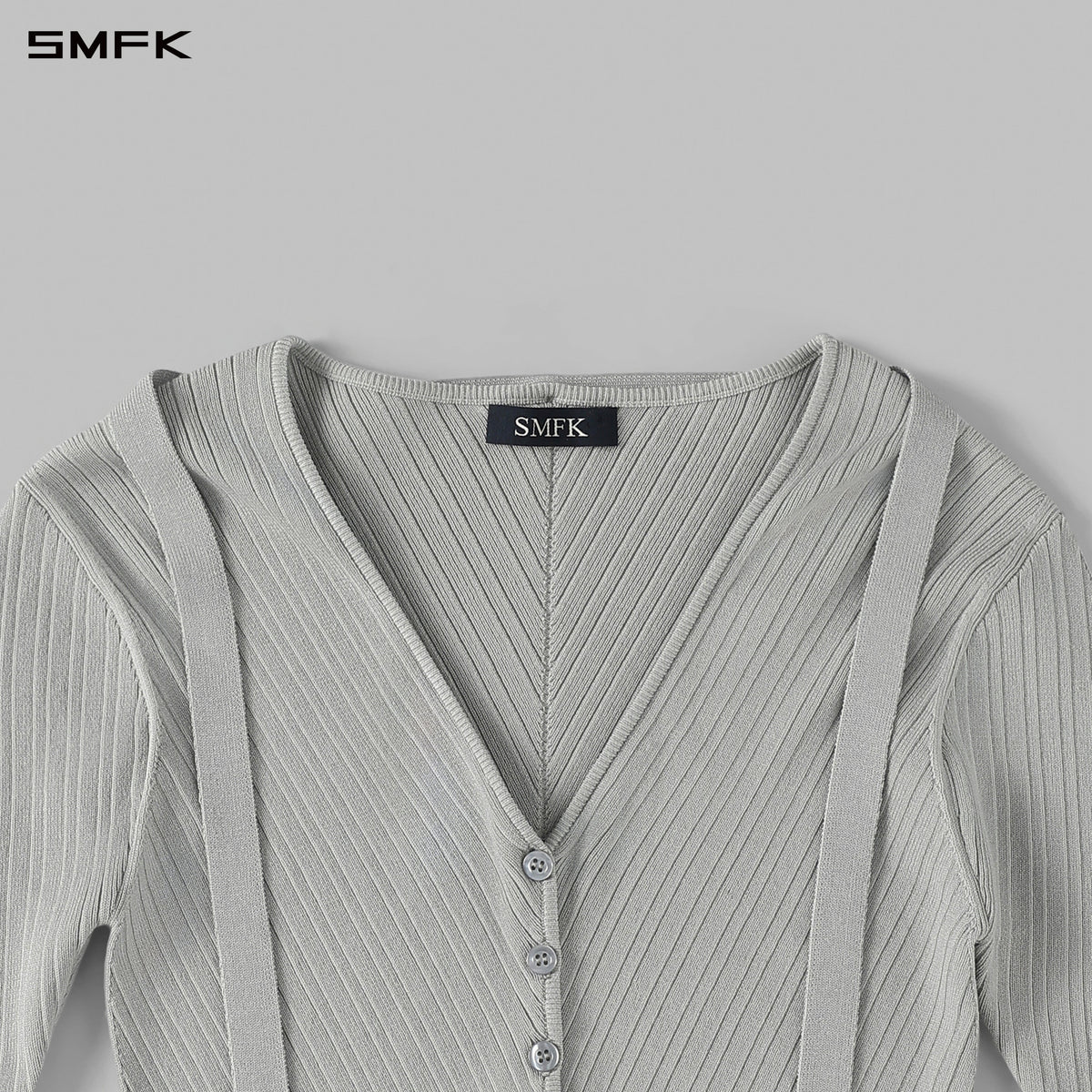 MYTH AEOLUS SYMMETRY EVENING KNIT CARDIGAN/LENZING TENCEL+SILK+COTTON GLACIER GREY