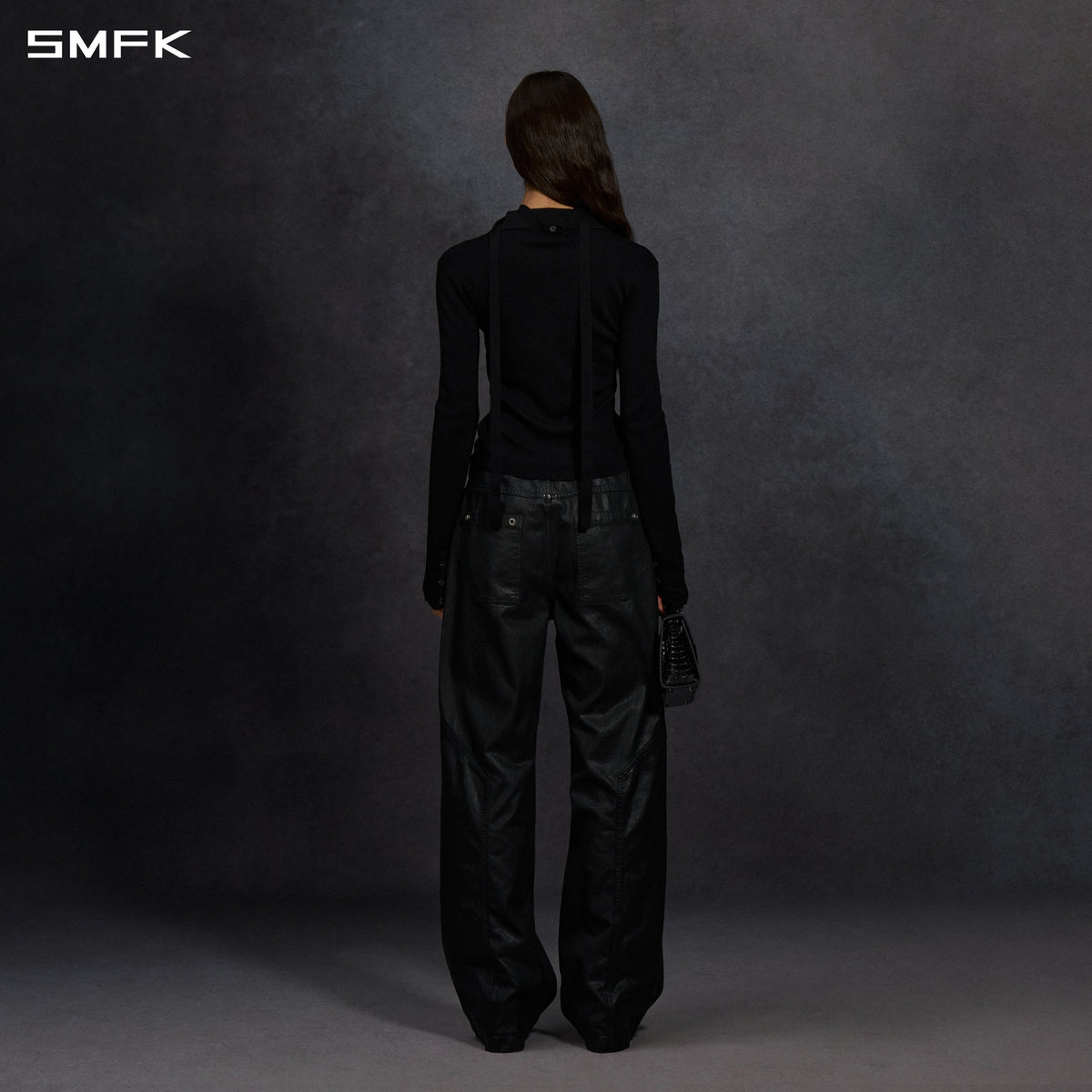 MYTH SIREN EVENING SLIM KNIT SHIRT/LENZING TENCEL+SILK+COTTON WILD BLACK