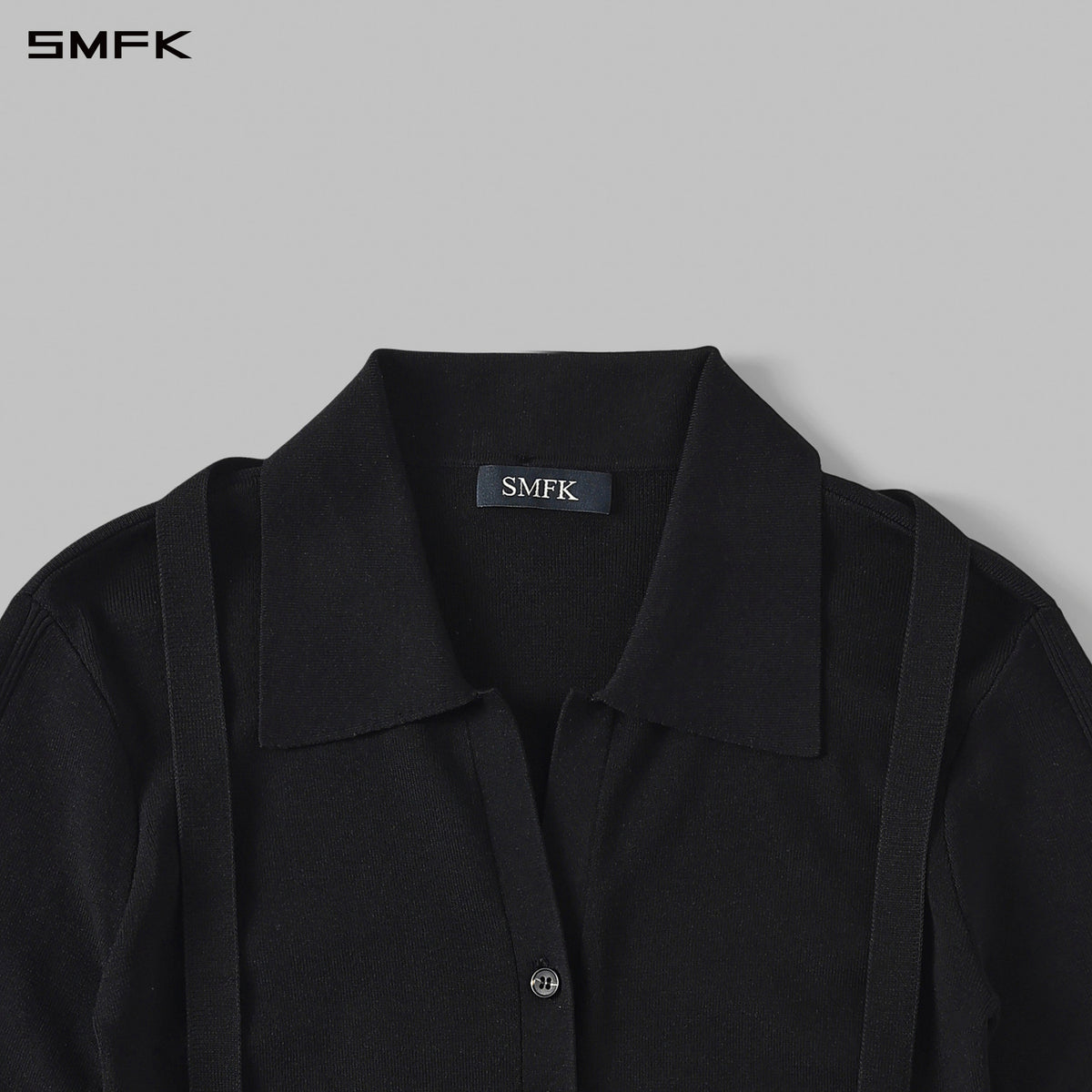 MYTH SIREN EVENING SLIM KNIT SHIRT/LENZING TENCEL+SILK+COTTON WILD BLACK