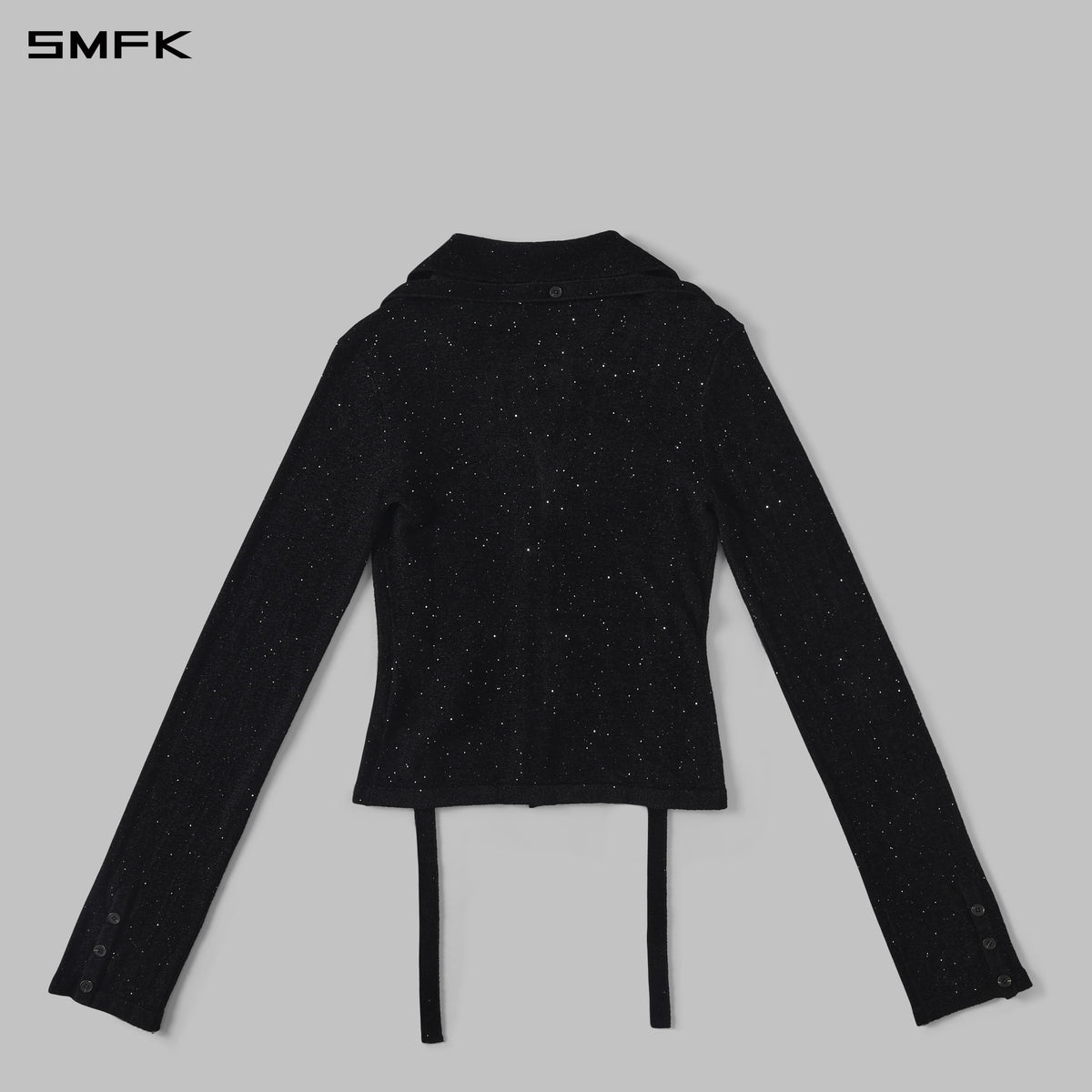 MYTH SIREN GALAXY EVENING SLIM KNIT SHIRT/STARRY VELVET GALAXY BLACK