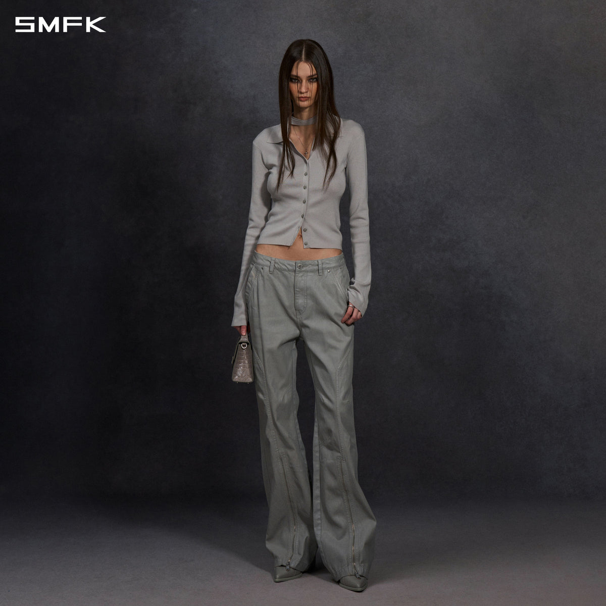 MYTH SIREN EVENING SLIM KNIT SHIRT/LENZING TENCEL+SILK+COTTON GLACIER GREY