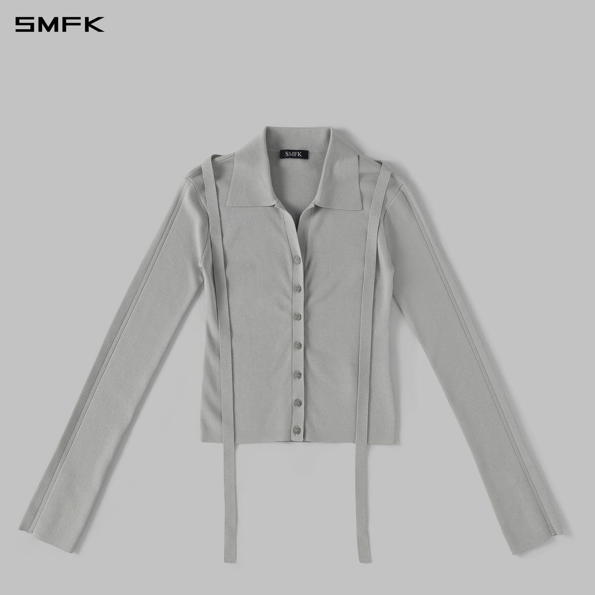 MYTH SIREN EVENING SLIM KNIT SHIRT/LENZING TENCEL+SILK+COTTON GLACIER GREY