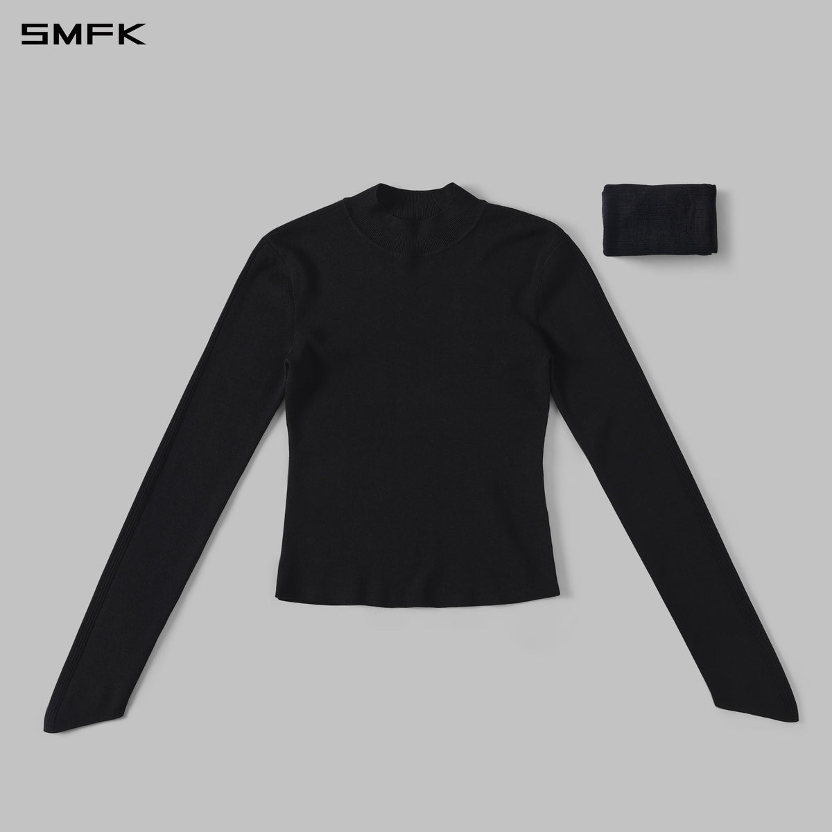 MYTH SIREN AURORA EVENING STYLIST SLIM KNIT SHIRT/LENZING TENCEL+SILK+COTTON WILD BLACK