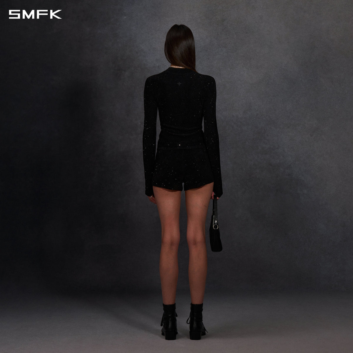 MYTH SIREN GALAXY STYLIST SLIM KNIT PULLOVER/STARRY VELVET GALAXY BLACK