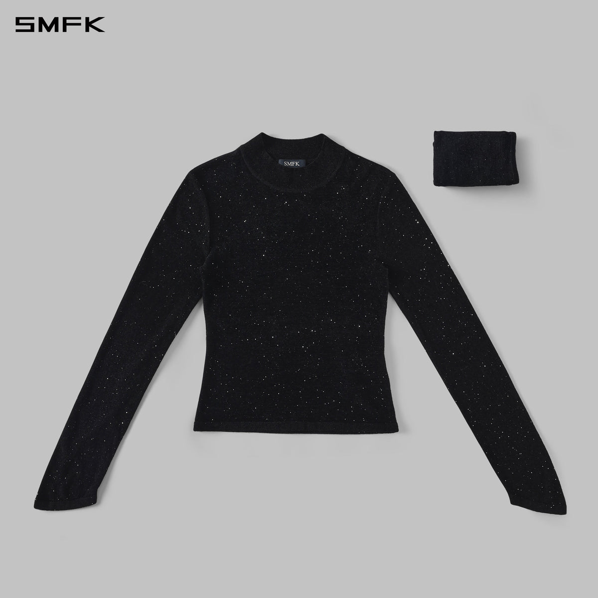MYTH SIREN GALAXY STYLIST SLIM KNIT PULLOVER/STARRY VELVET GALAXY BLACK