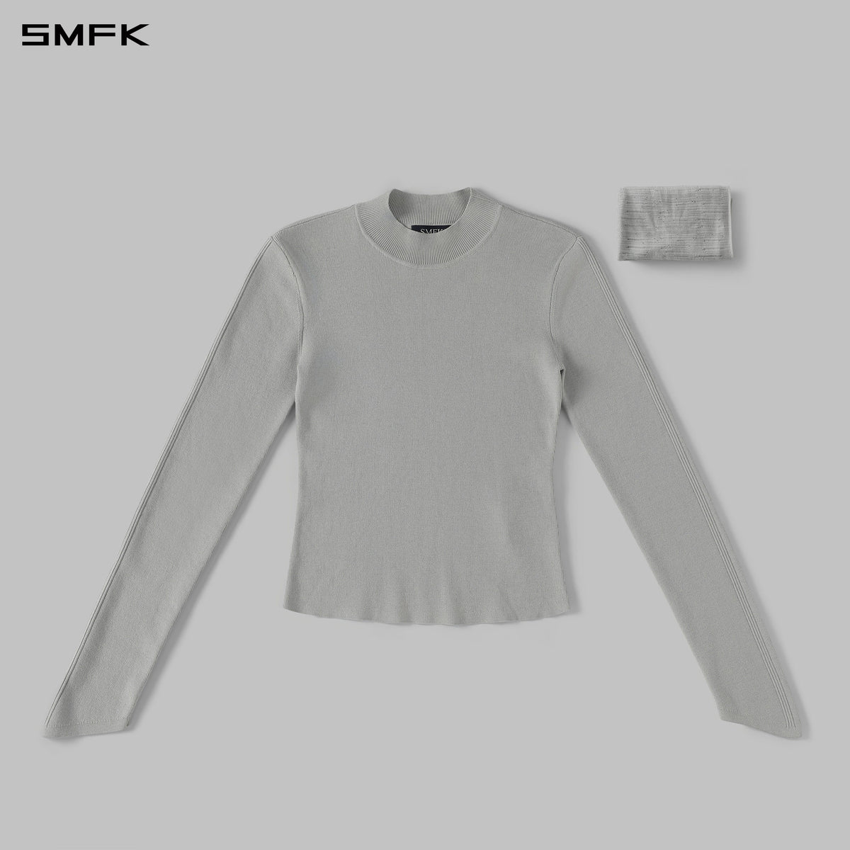 MYTH SIREN AURORA EVENING STYLIST SLIM KNIT SHIRT/LENZING TENCEL+SILK+COTTON GLACIER GREY