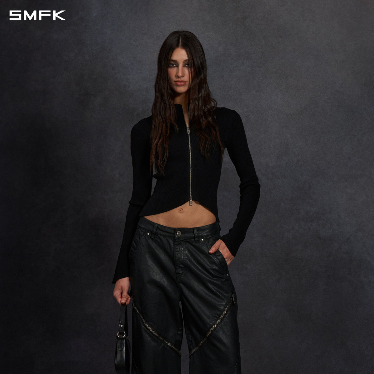 MYTH AEOLUS EVENING SLIM COLLAR KNIT JACKET/TENCEL+SILK WILD BLACK