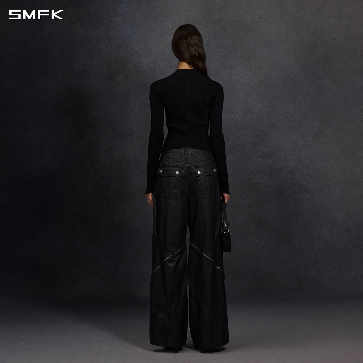 MYTH AEOLUS EVENING SLIM COLLAR KNIT JACKET/TENCEL+SILK WILD BLACK