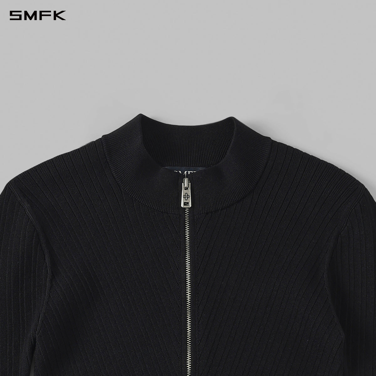 MYTH AEOLUS EVENING SLIM COLLAR KNIT JACKET/TENCEL+SILK WILD BLACK