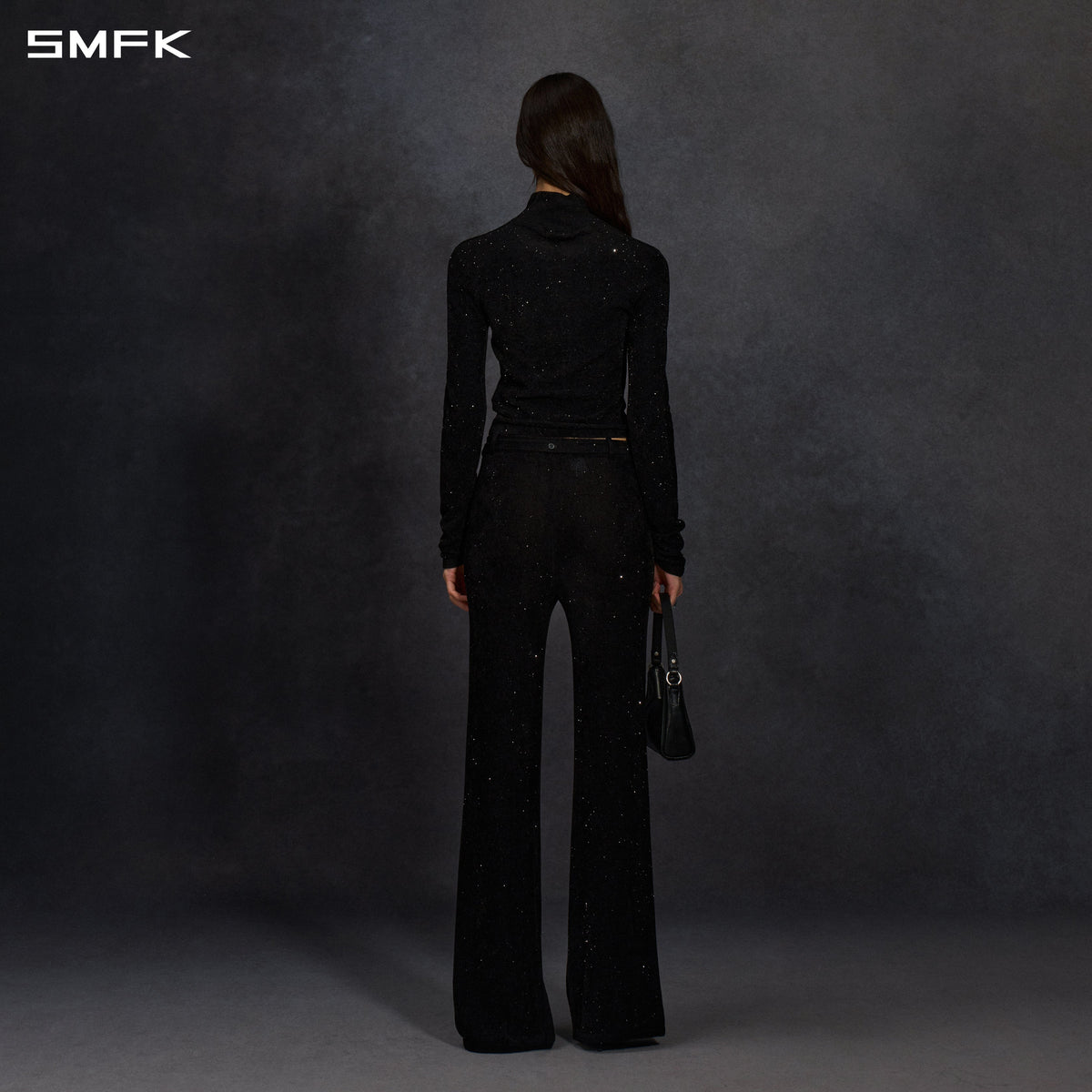 MYTH AEOLUS GALAXY EVENING SLIM COLLAR KNIT JACKET/STARRY VELVET GALAXY BLACK