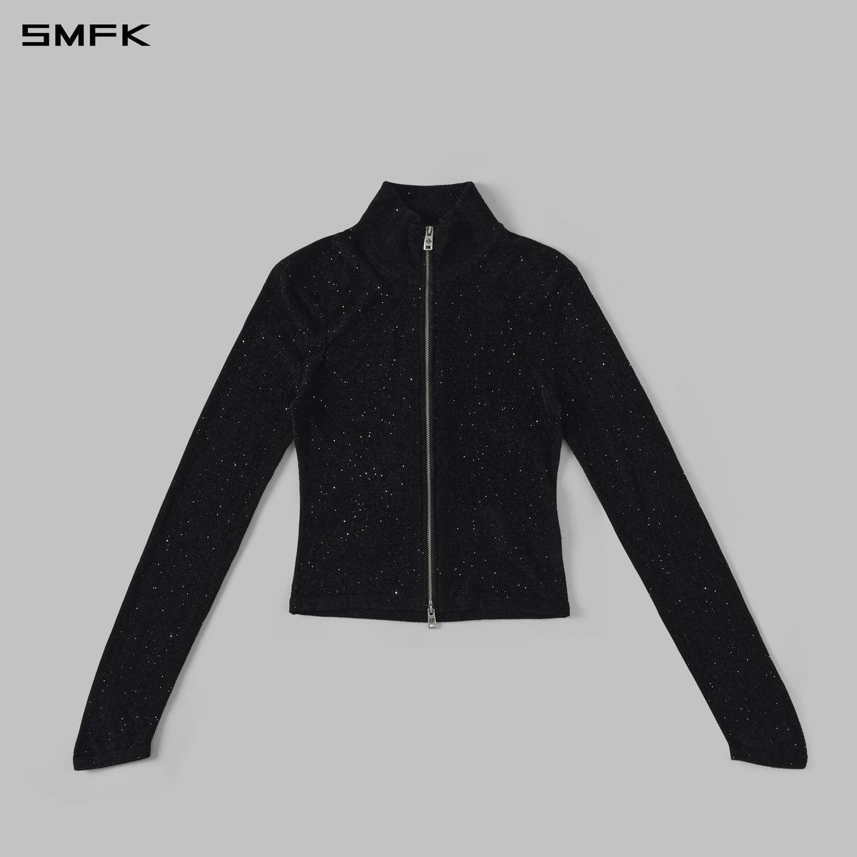 MYTH AEOLUS GALAXY EVENING SLIM COLLAR KNIT JACKET/STARRY VELVET GALAXY BLACK