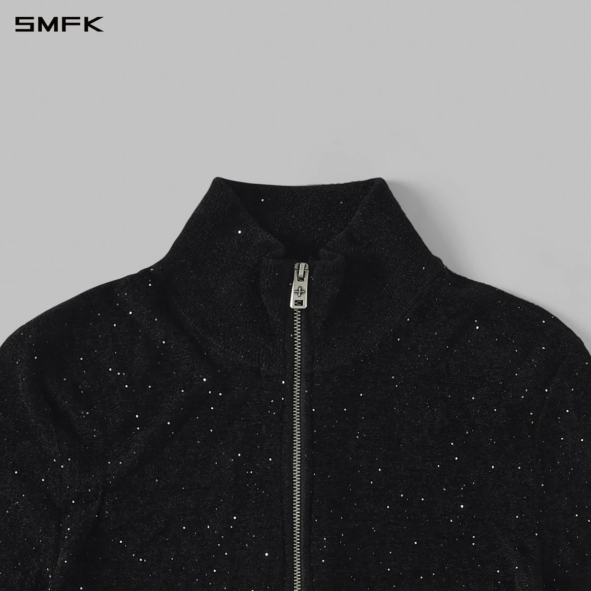 MYTH AEOLUS GALAXY EVENING SLIM COLLAR KNIT JACKET/STARRY VELVET GALAXY BLACK