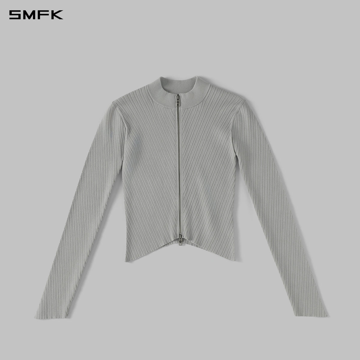 MYTH AEOLUS EVENING SLIM COLLAR KNIT JACKET/TENCEL+SILK GLACIER GREY