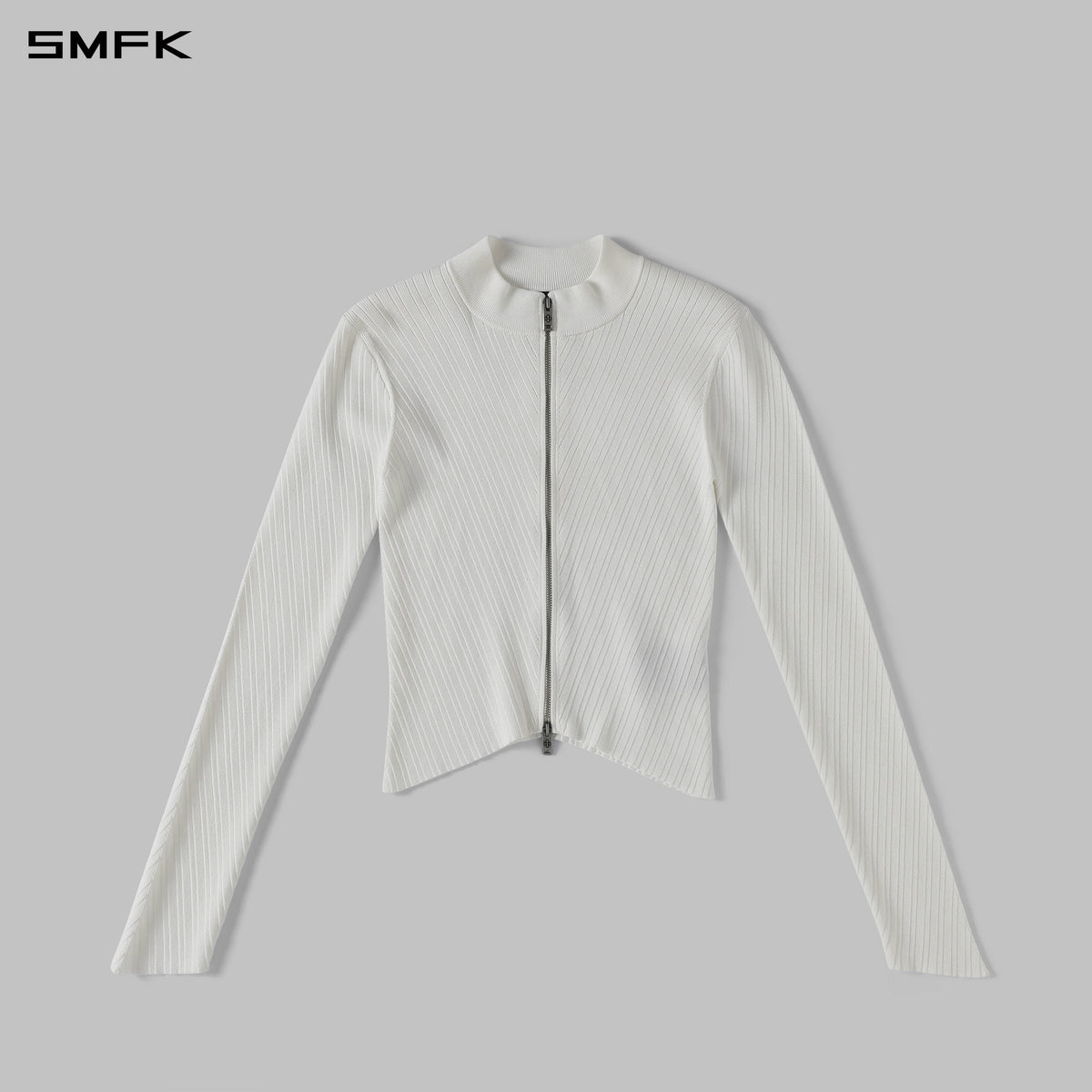 MYTH AEOLUS EVENING SLIM COLLAR KNIT JACKET/TENCEL+SILK CLOUD WHITE