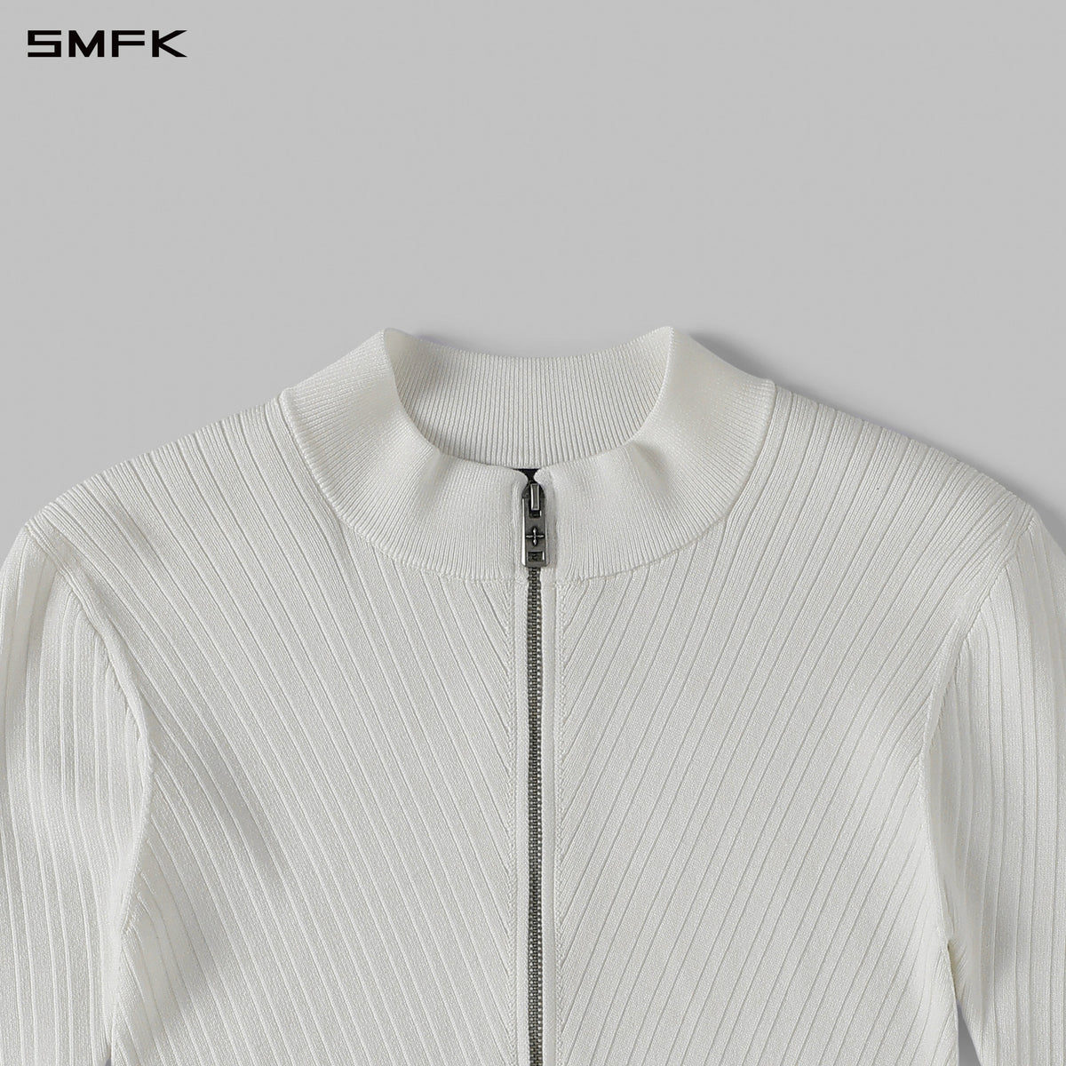 MYTH AEOLUS EVENING SLIM COLLAR KNIT JACKET/TENCEL+SILK CLOUD WHITE