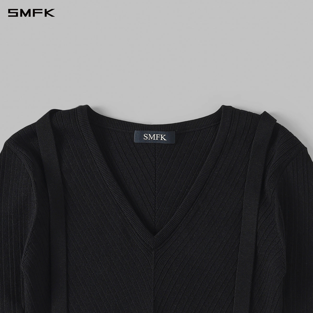 MYTH AEOLUS SYMMETRY EVENING KNIT PULLOVER/LENZING TENCEL+SILK+COTTON WILD BLACK