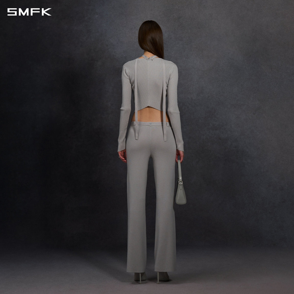 MYTH AEOLUS SYMMETRY EVENING KNIT PULLOVER/LENZING TENCEL+SILK+COTTON GLACIER GREY
