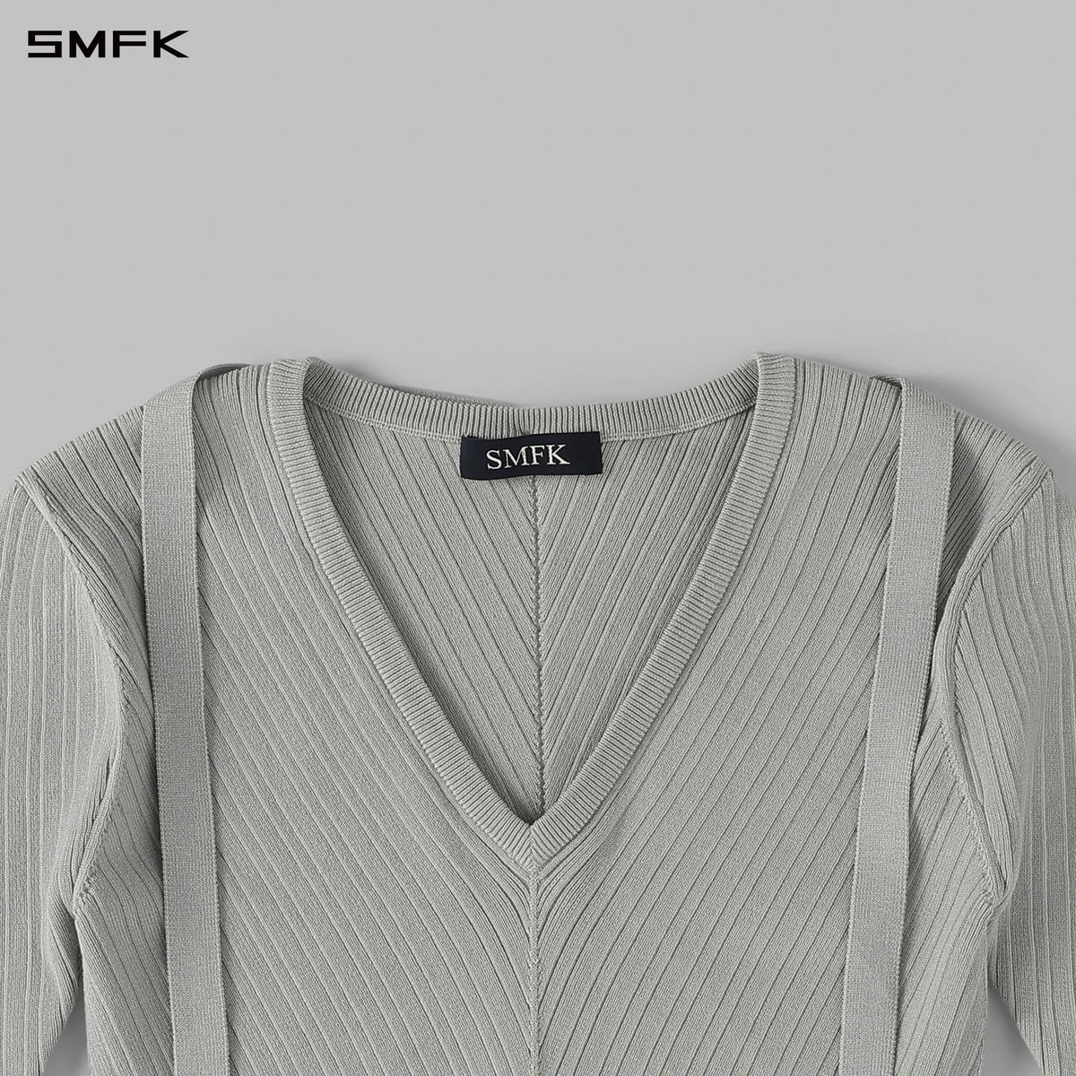 MYTH AEOLUS SYMMETRY EVENING KNIT PULLOVER/LENZING TENCEL+SILK+COTTON GLACIER GREY