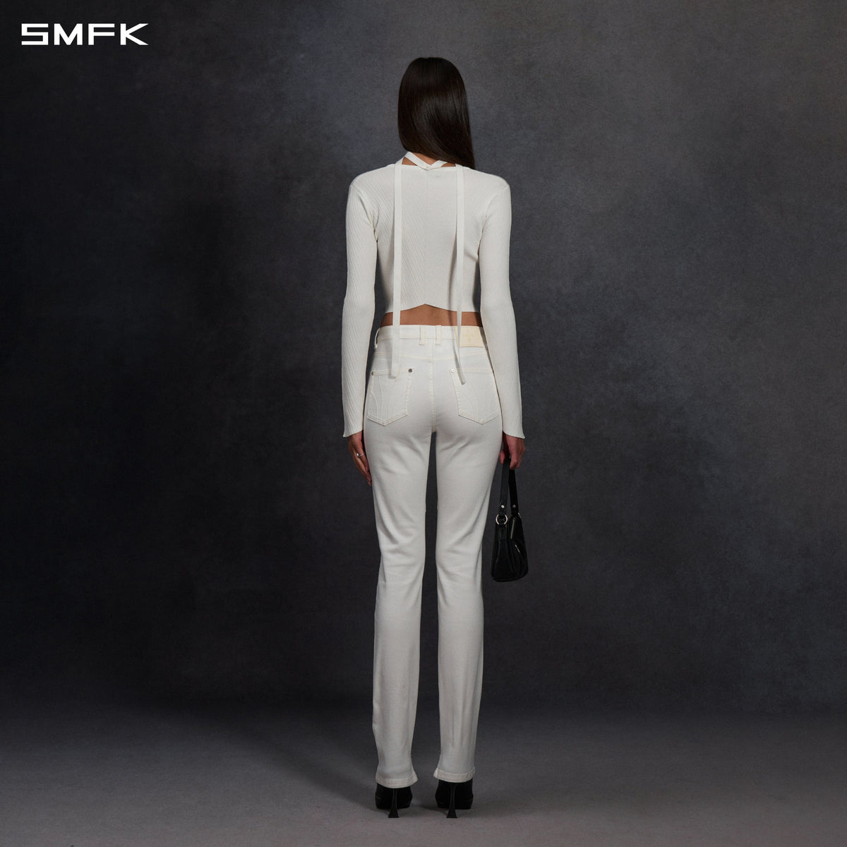 MYTH AEOLUS SYMMETRY EVENING KNIT PULLOVER/LENZING TENCEL+SILK+COTTON CLOUD WHITE