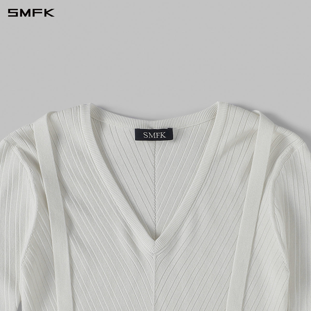 MYTH AEOLUS SYMMETRY EVENING KNIT PULLOVER/LENZING TENCEL+SILK+COTTON CLOUD WHITE