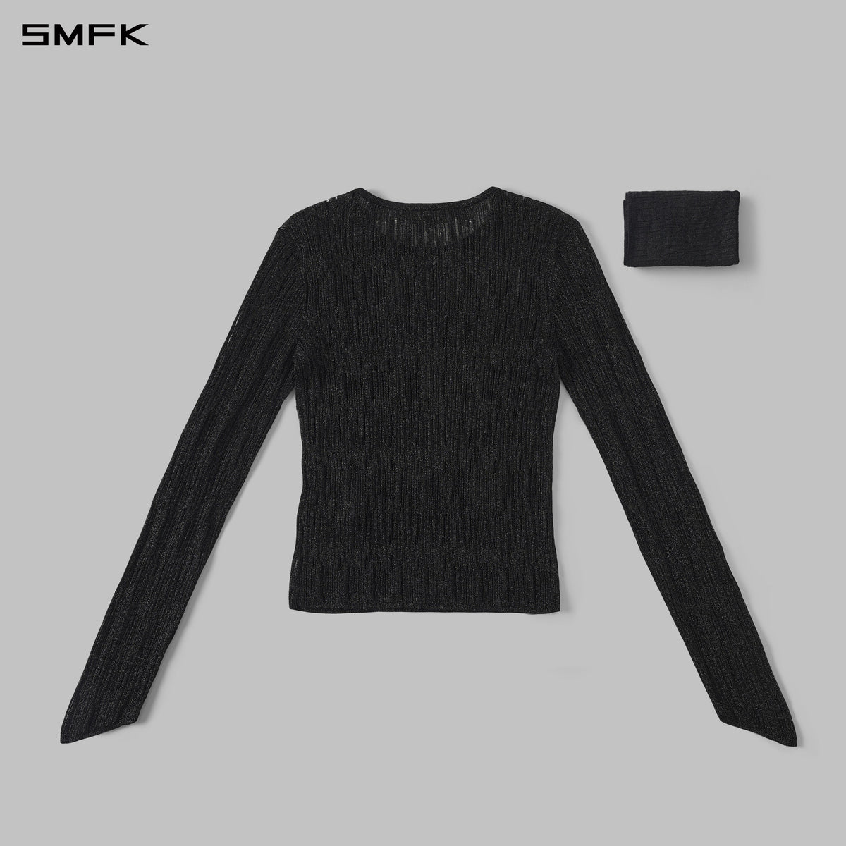 MYTH SIREN AURORA EVENING STYLIST SLIM KNIT SHIRT/METALLIC YARN AURORA BLACK